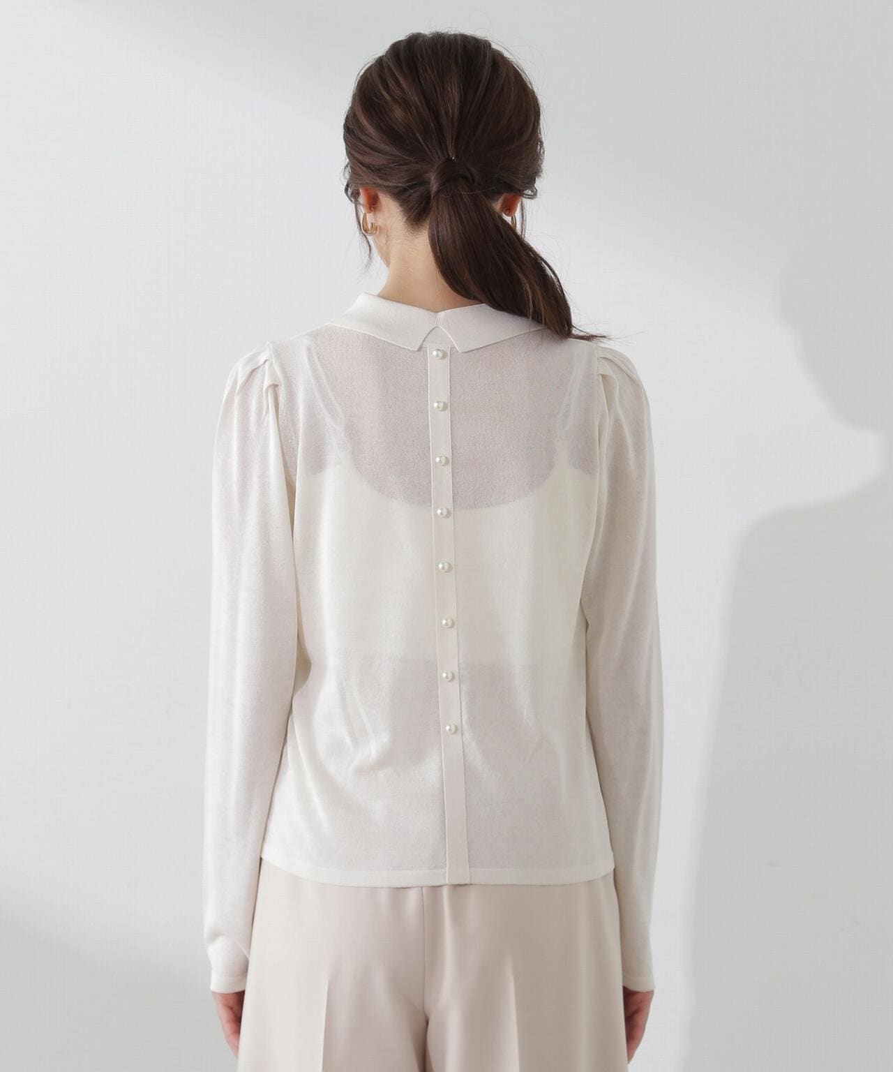 レース襟付きニット／プロポーション ボディドレッシング（PROPORTION