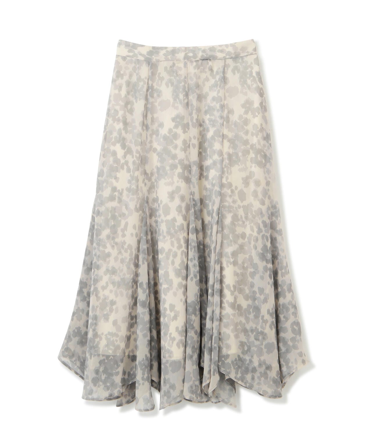 ニュアンス柄ヘムフレアスカート