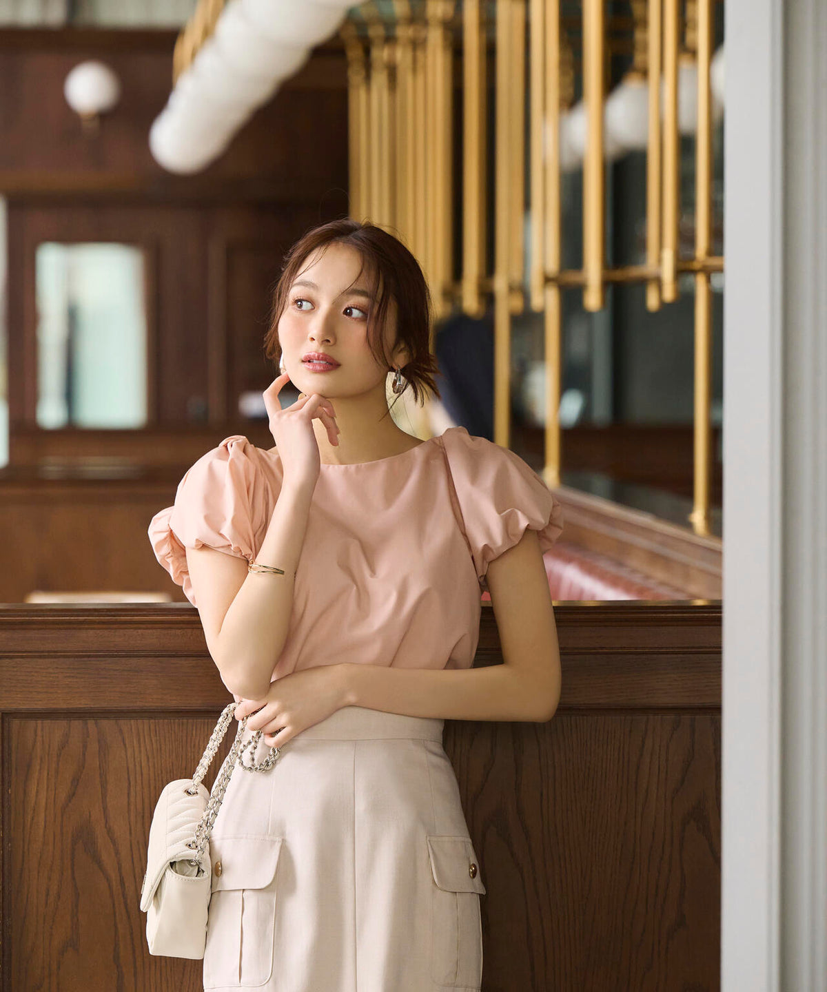 polaura ショルダーリボンシフォンブラウス polaura ポローラ 