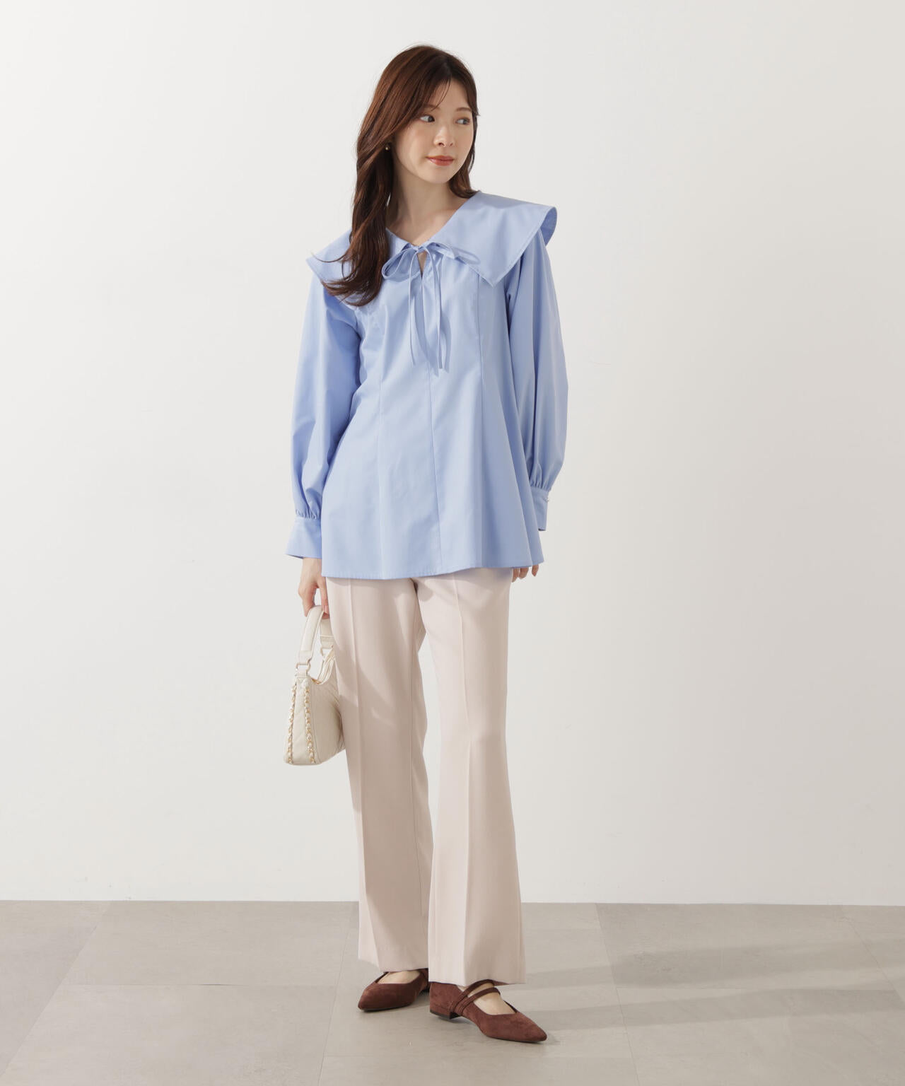 【青島心さん着用】ビッグカラーブラウス