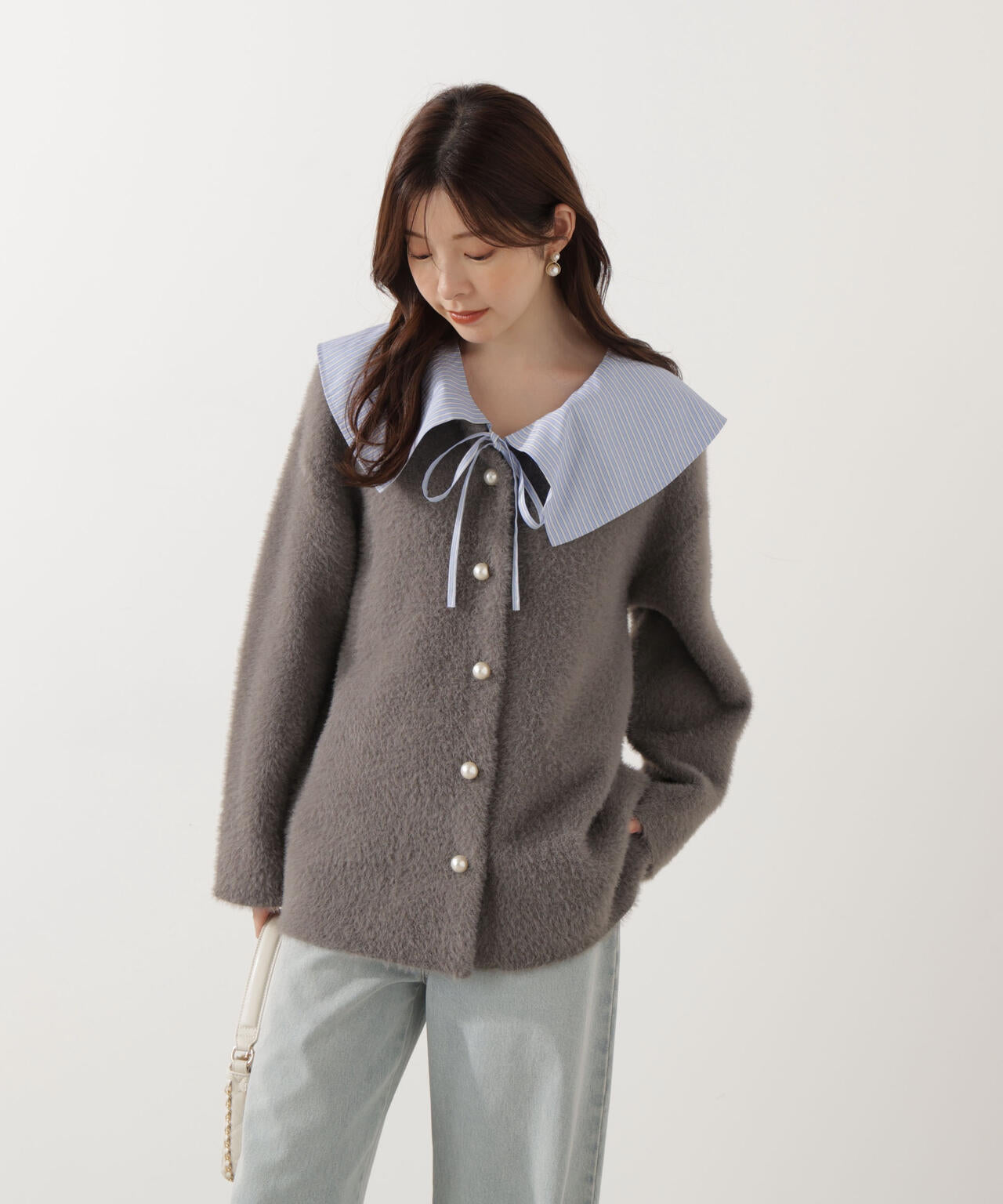 【青島心さん着用】ビッグカラーブラウス