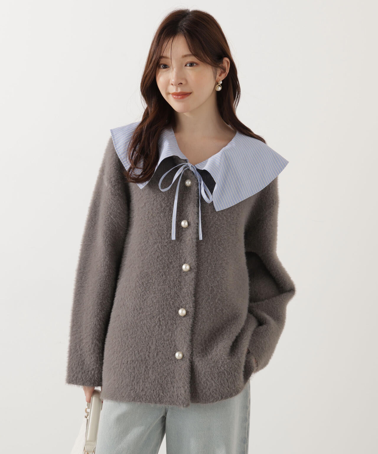 【青島心さん着用】ビッグカラーブラウス