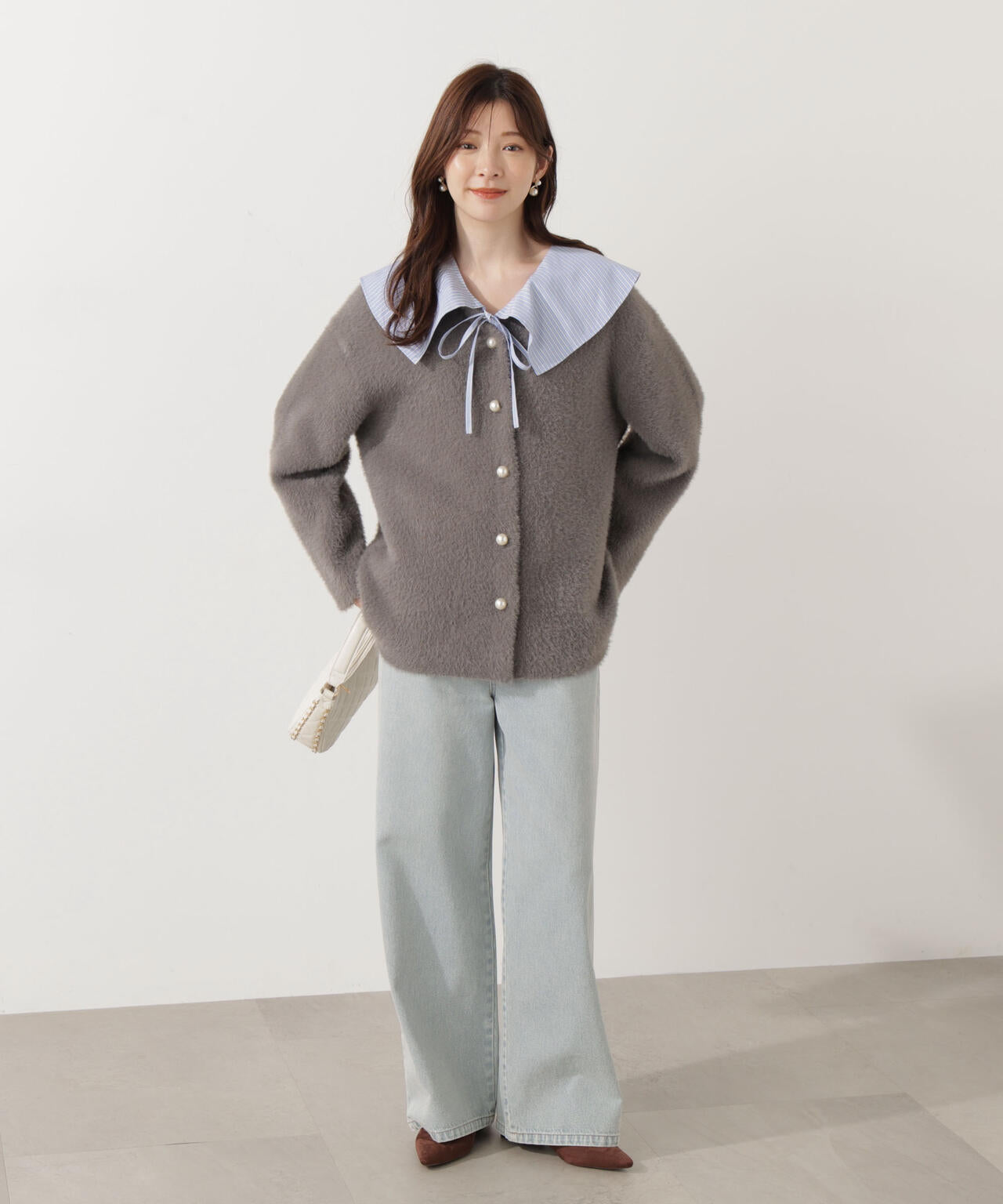 【青島心さん着用】ビッグカラーブラウス