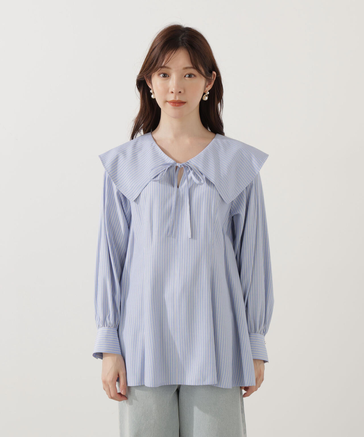 【青島心さん着用】ビッグカラーブラウス