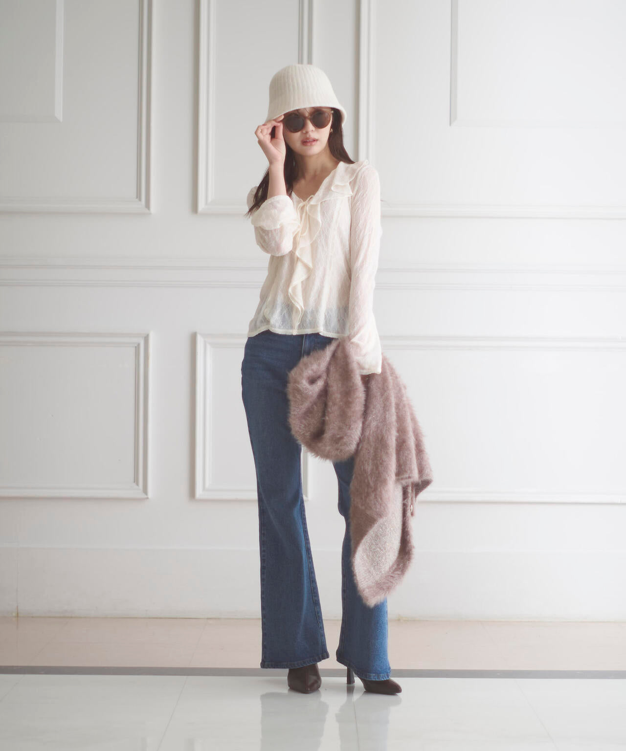 ウォッシャブル＞ラッフルレースブラウス | PROPORTION BODY