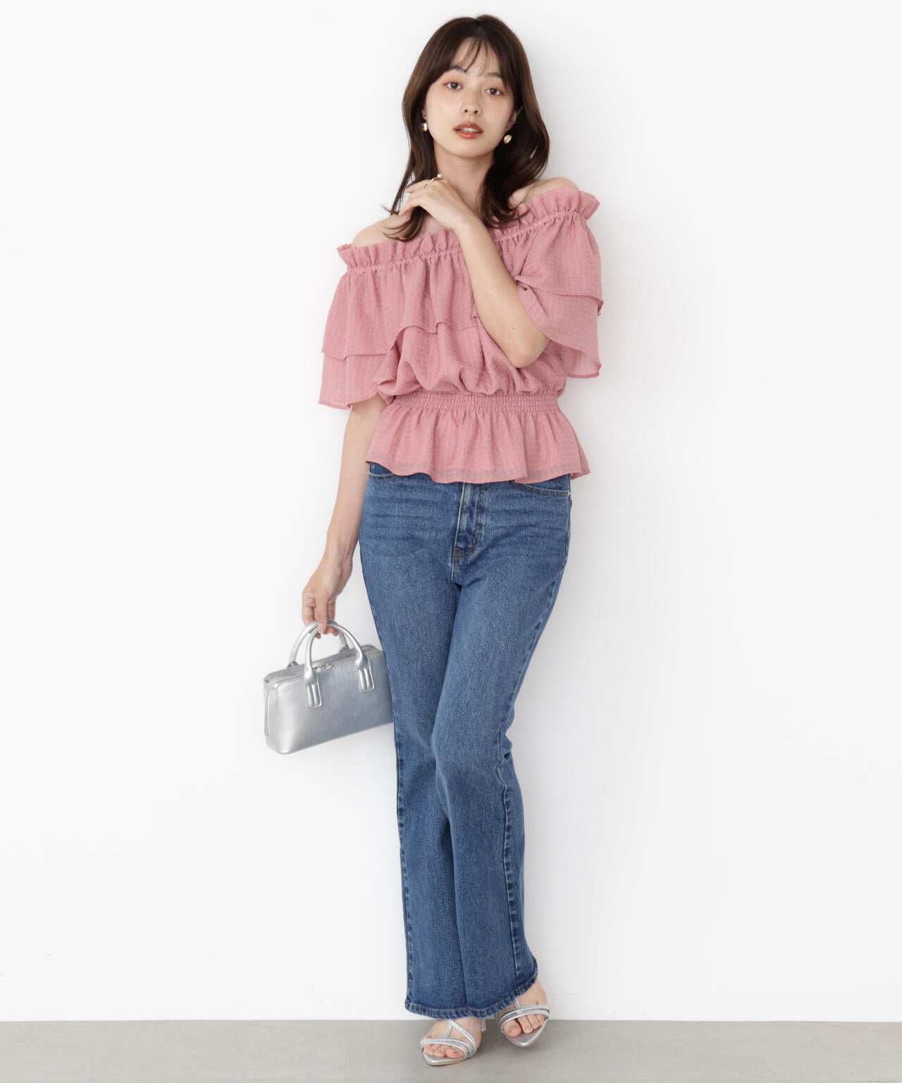 ＜ウォッシャブル＞2wayギャザーペプラムブラウス