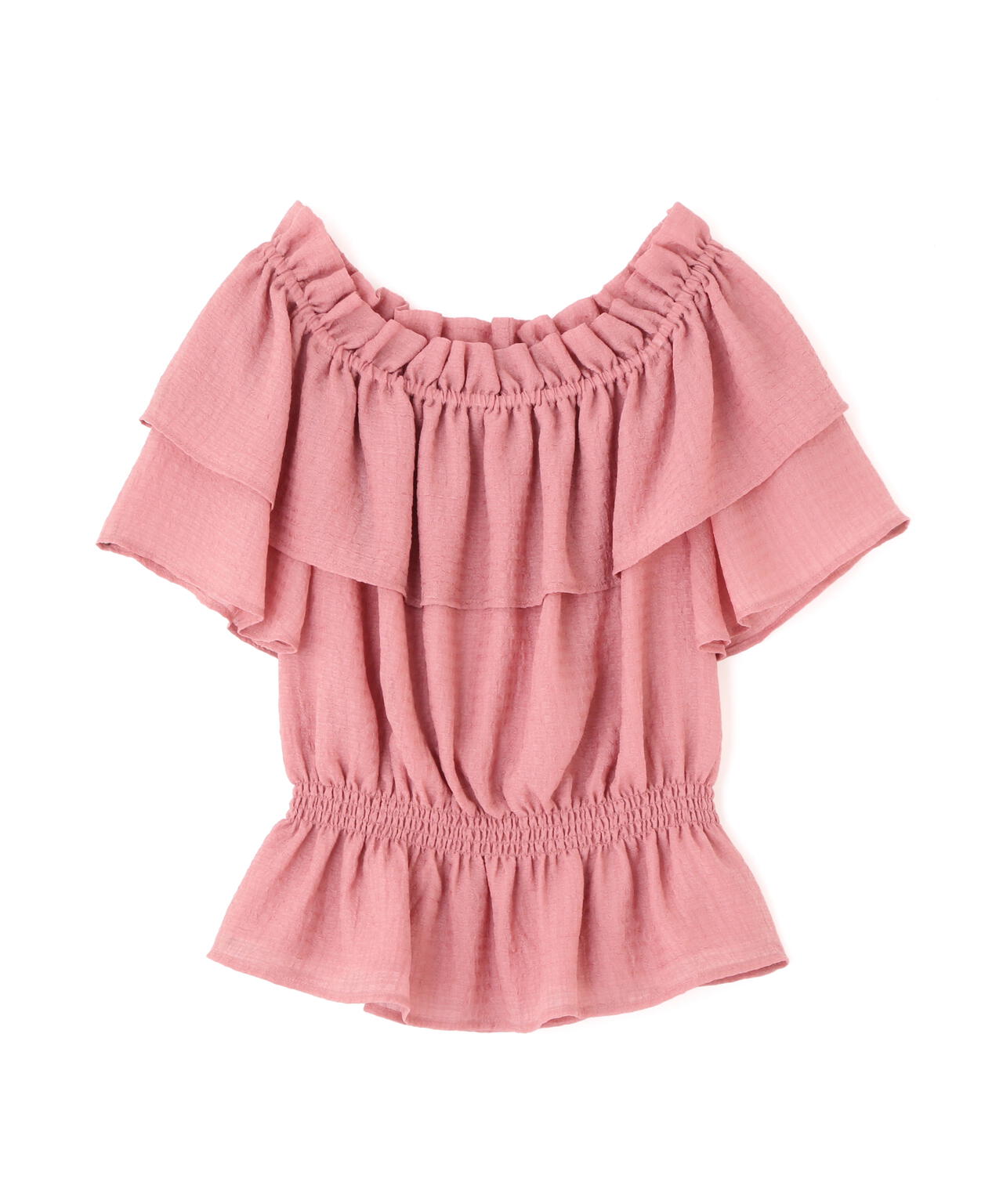 ＜ウォッシャブル＞2wayギャザーペプラムブラウス