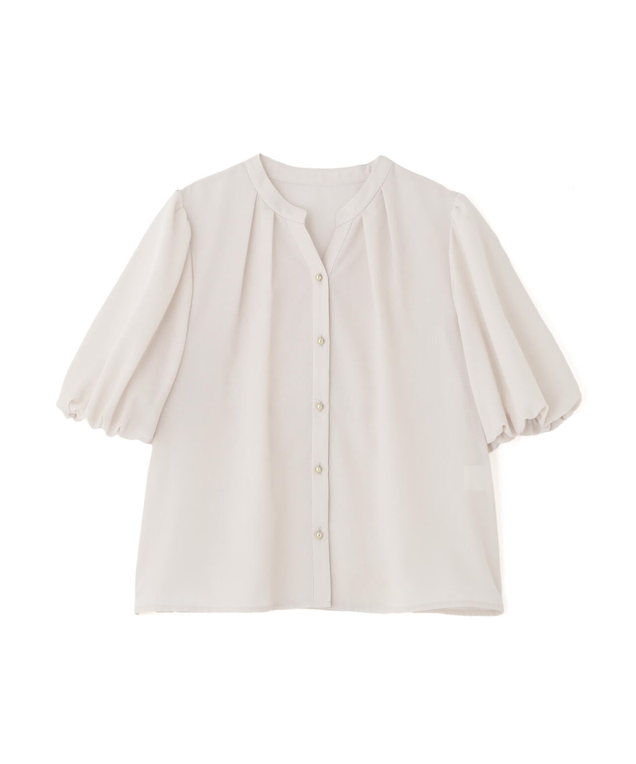 ＜ウォッシャブル＞バルーンタックブラウス