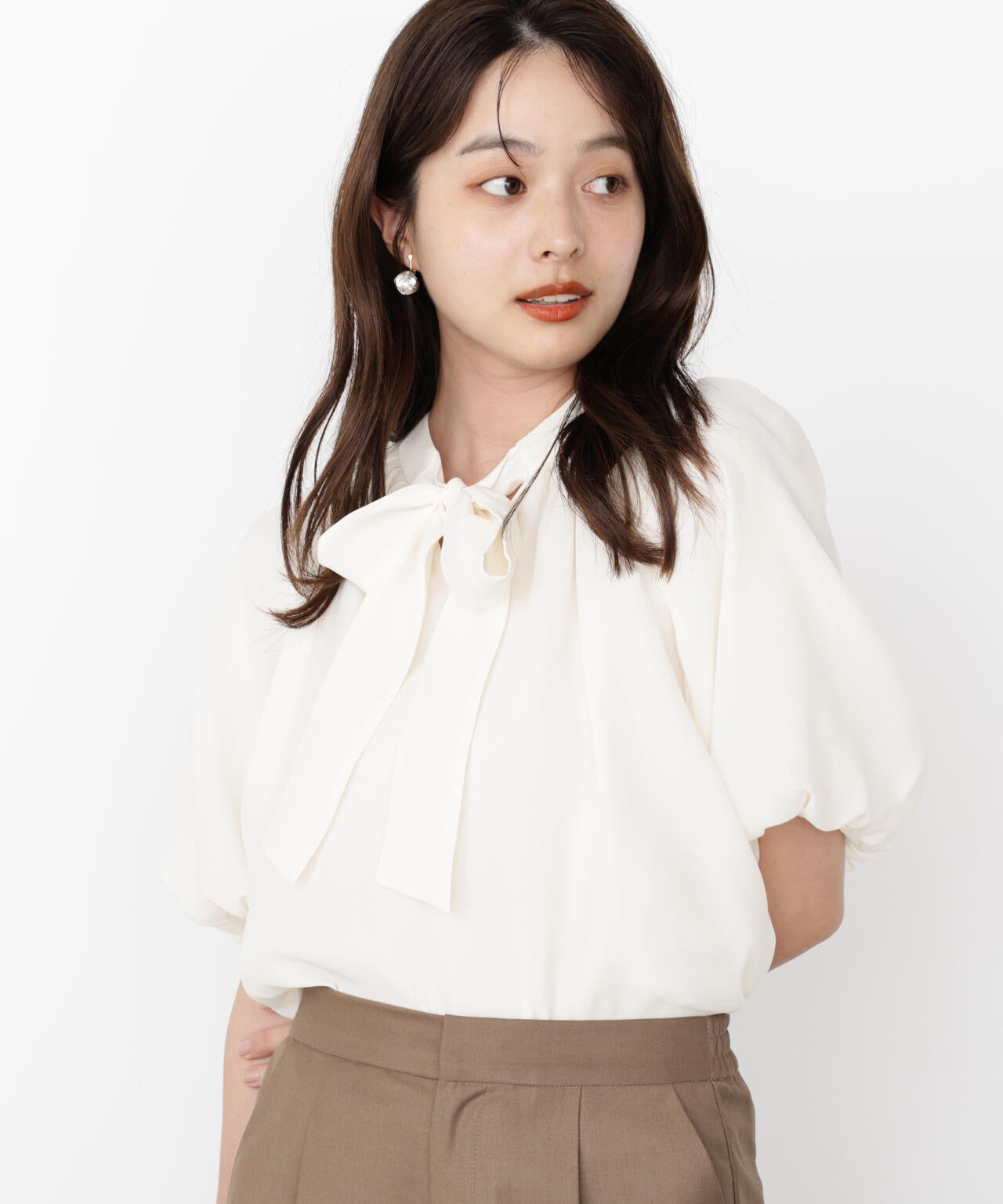 バルーンスリーブリボンブラウス | PROPORTION BODY DRESSING