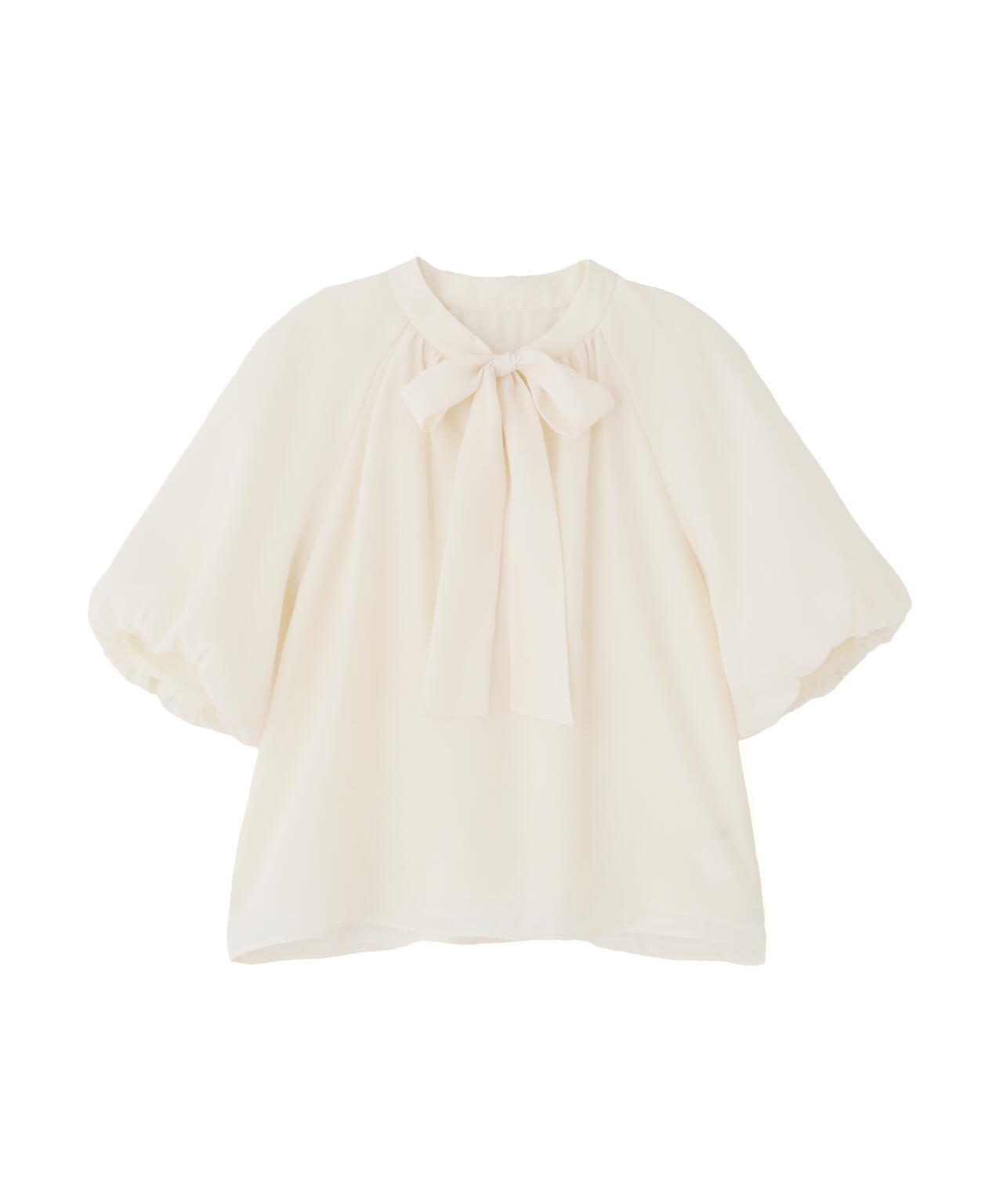 バルーンスリーブリボンブラウス