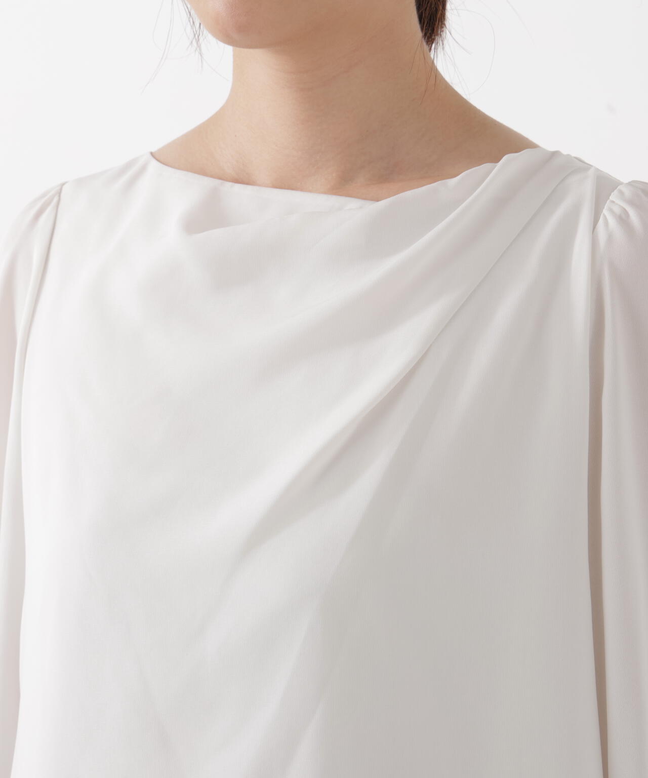 ＜ウォッシャブル＞キャンディースリーブニュアンスブラウス