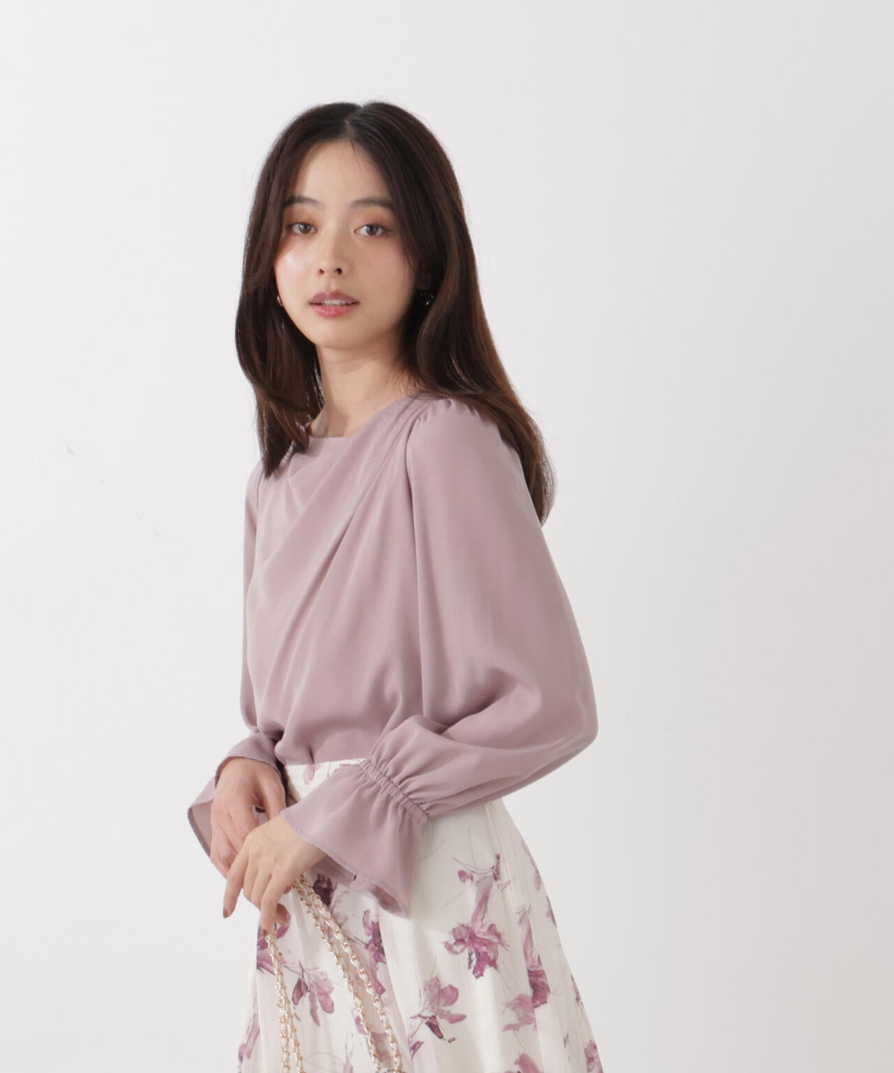 ＜ウォッシャブル＞キャンディースリーブニュアンスブラウス