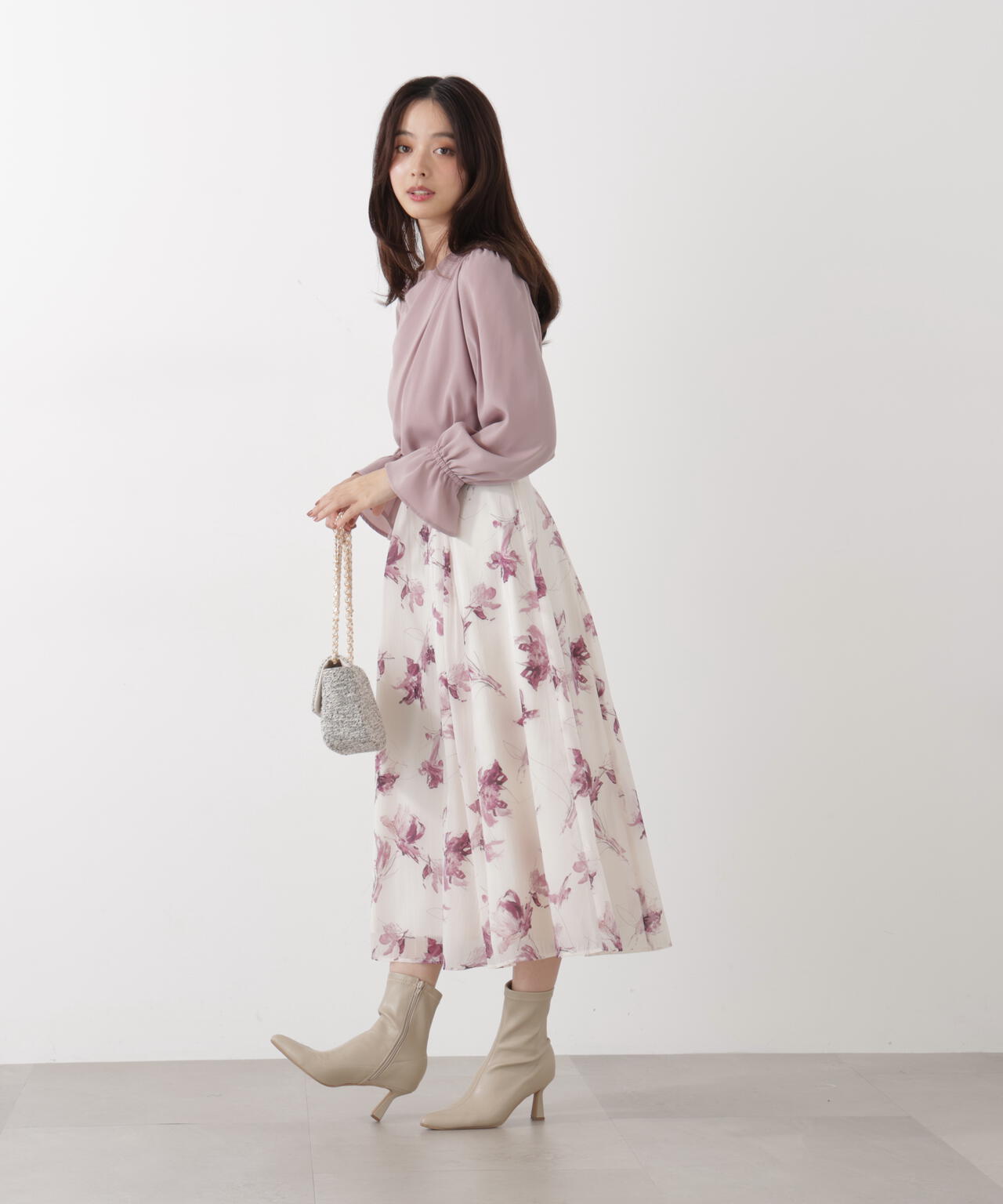 ＜ウォッシャブル＞キャンディースリーブニュアンスブラウス