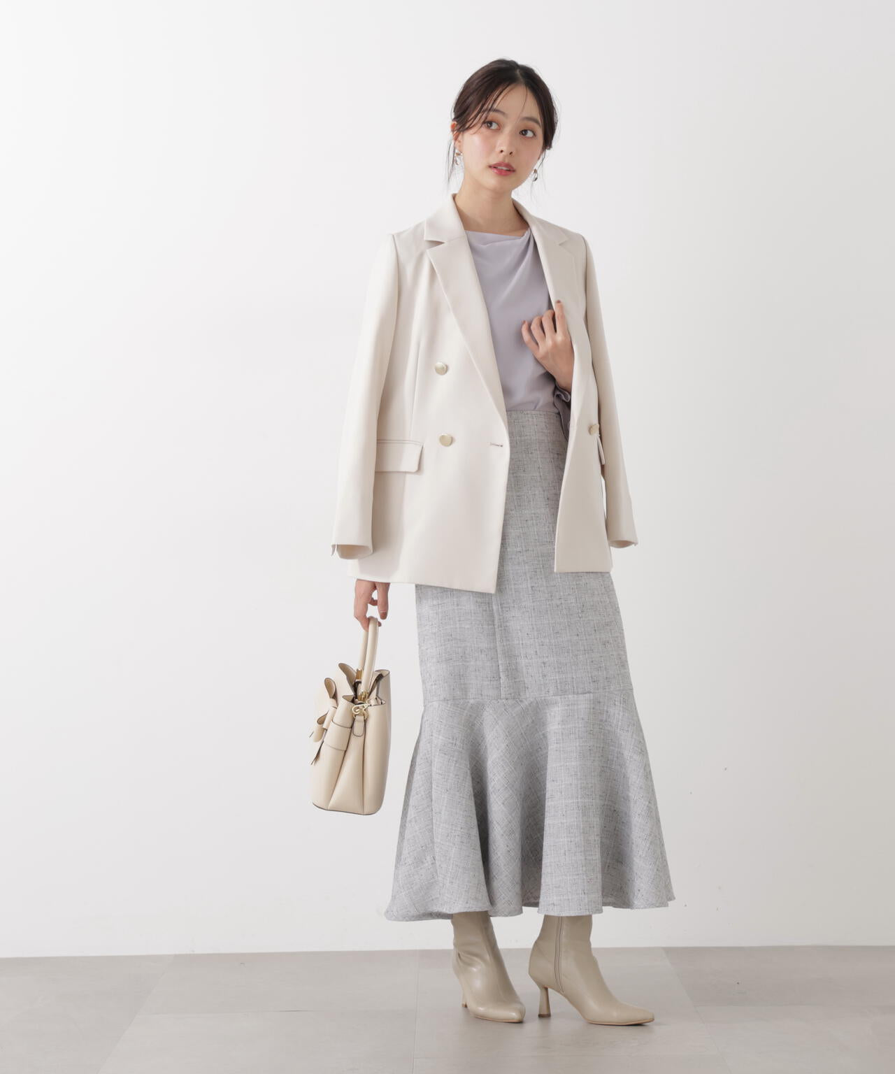 ＜ウォッシャブル＞キャンディースリーブニュアンスブラウス