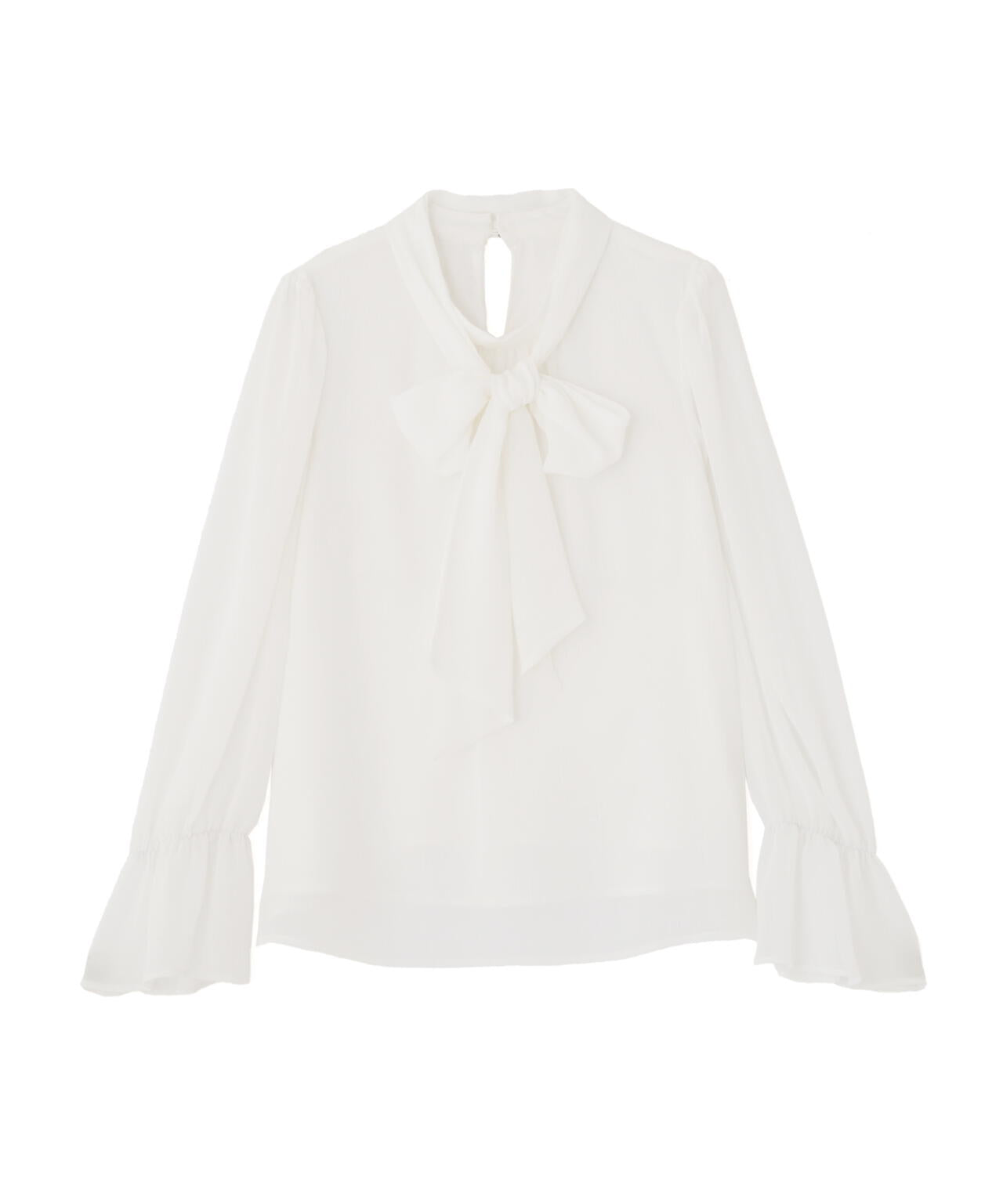 ＜ウォッシャブル＞ビッグリボン楊柳ブラウス