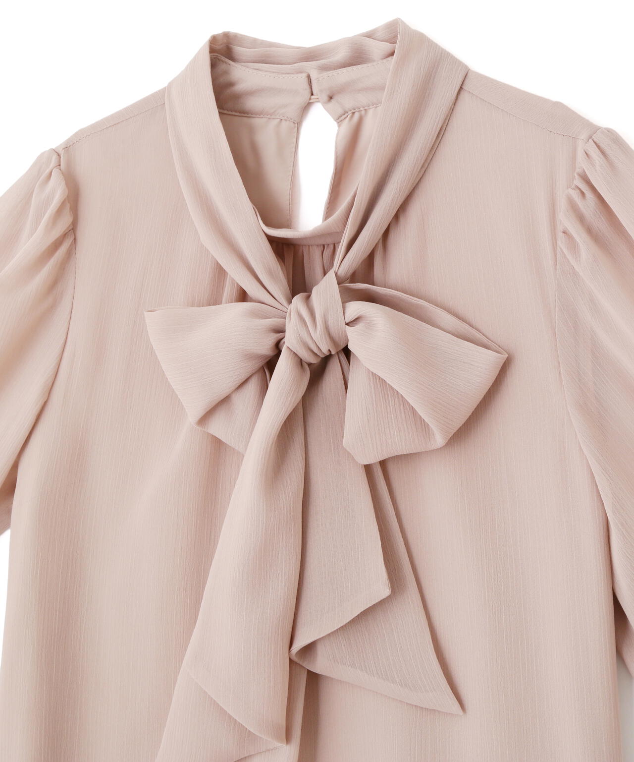 ＜ウォッシャブル＞ビッグリボン楊柳ブラウス