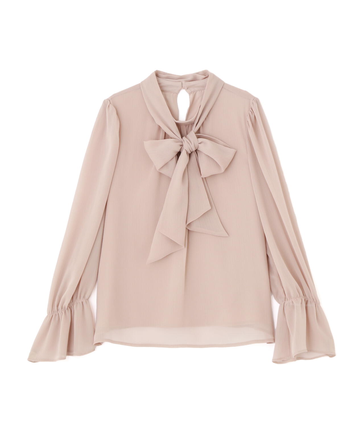 ＜ウォッシャブル＞ビッグリボン楊柳ブラウス