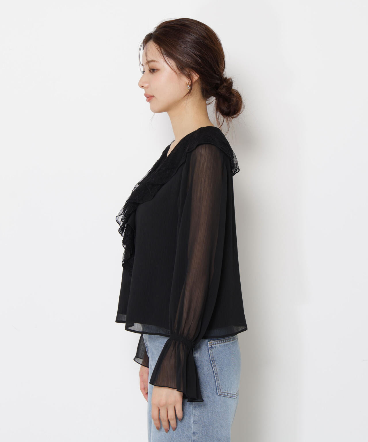 レースフリル楊柳ブラウス | PROPORTION BODY DRESSING