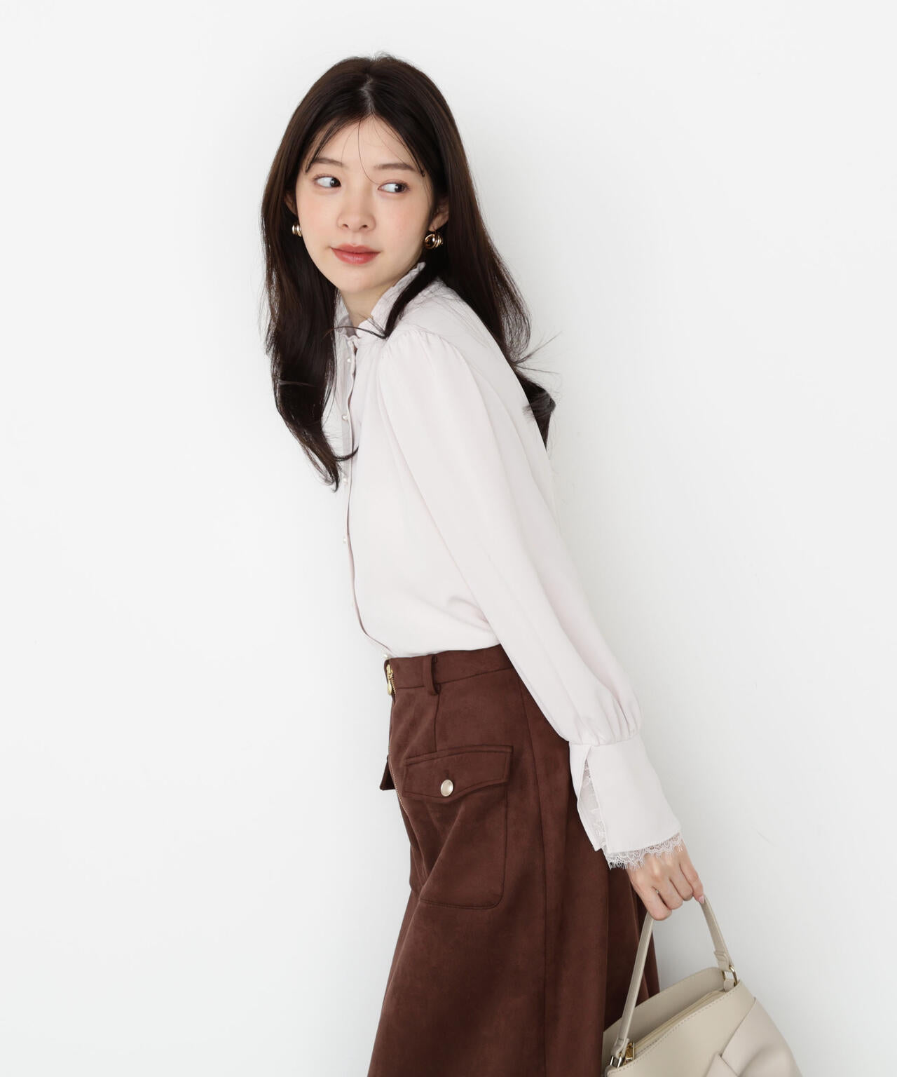 キャンディースリーブパールブラウス