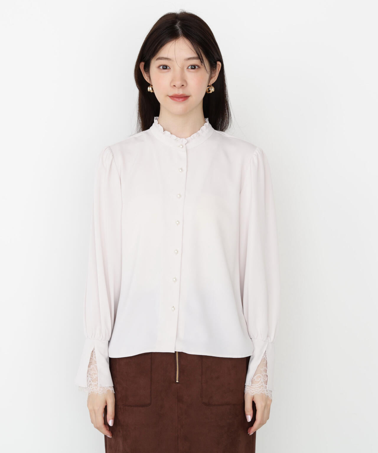 キャンディースリーブパールブラウス
