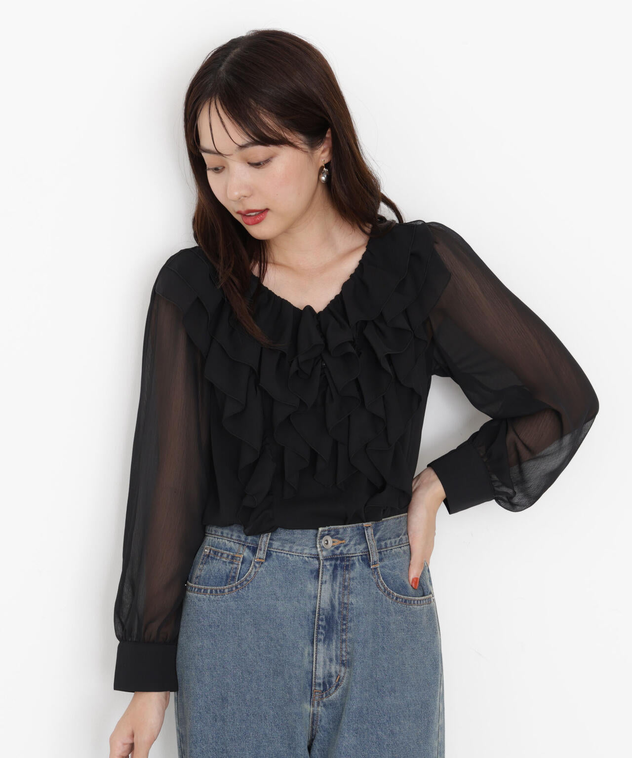 ウォッシャブル＞フロントフリルブラウス | PROPORTION BODY
