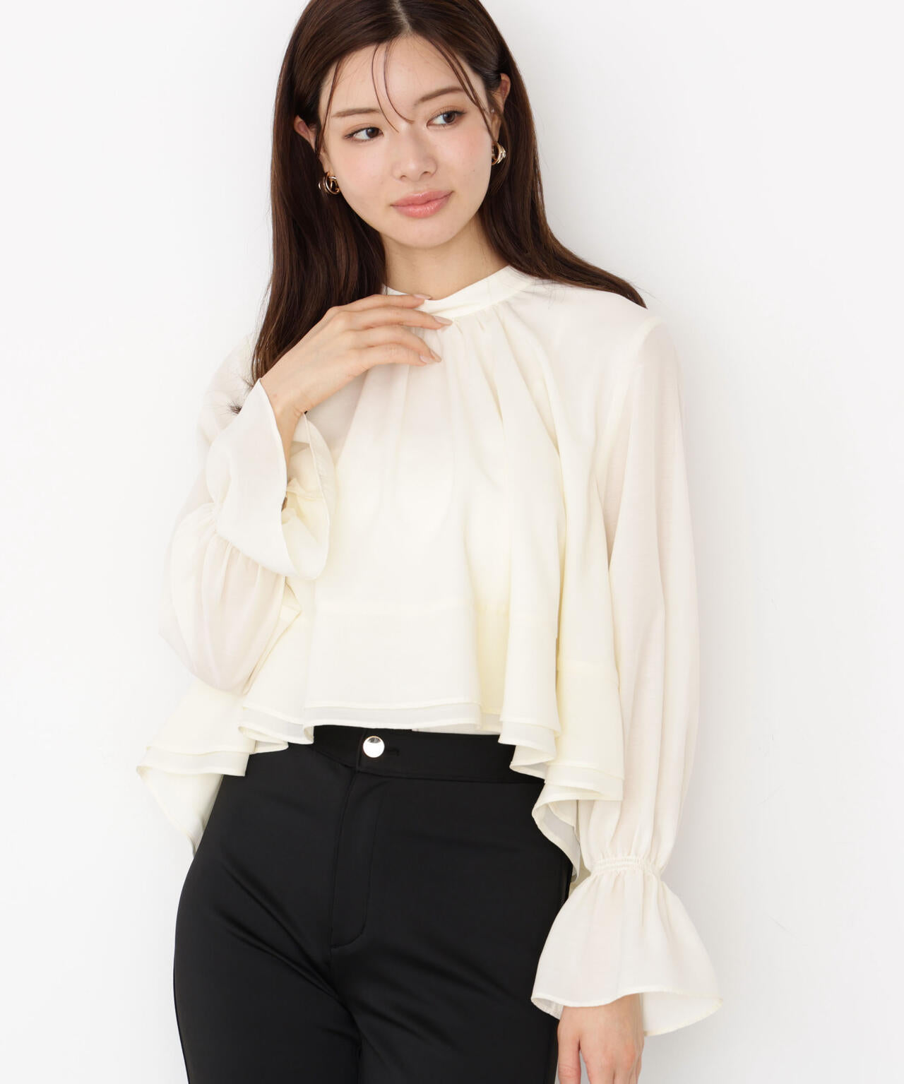 ウォッシャブル＞ヘムフレアブラウス | PROPORTION BODY DRESSING