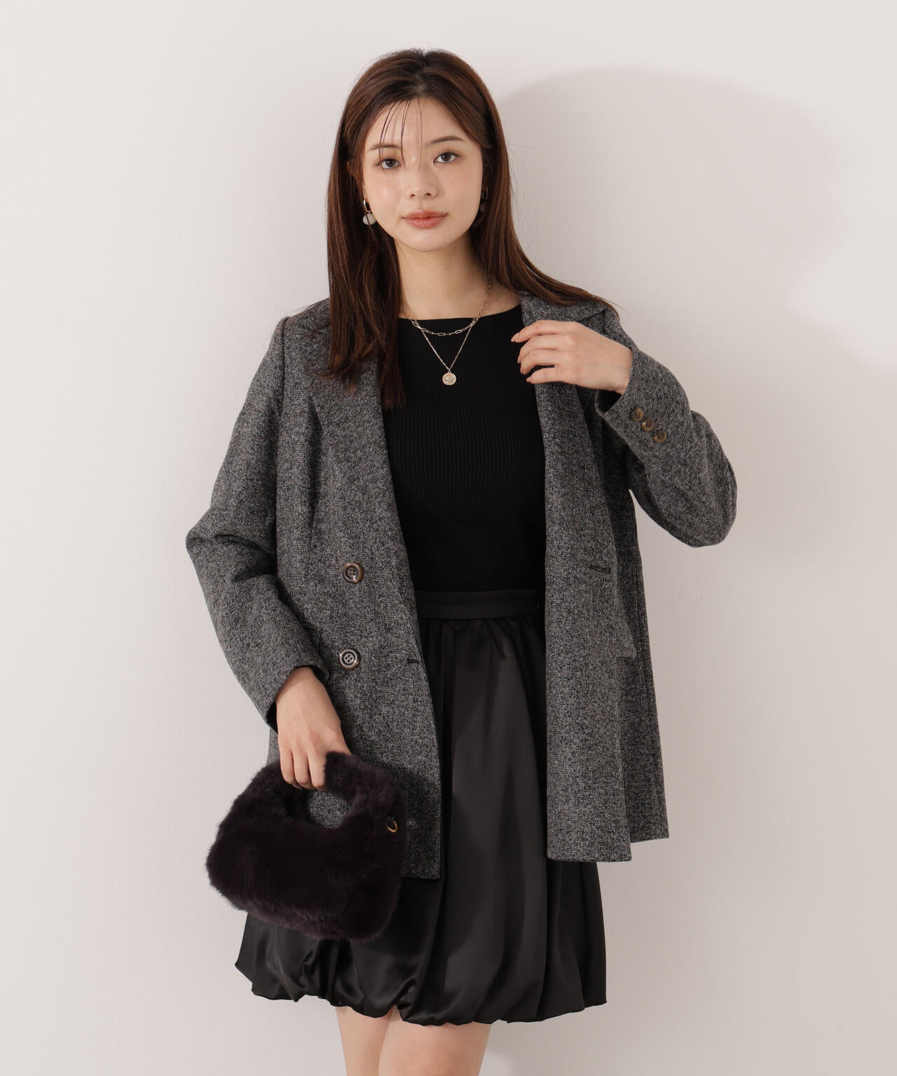 【青島心さん着用】＜ウォッシャブル＞バルーンミニスカート