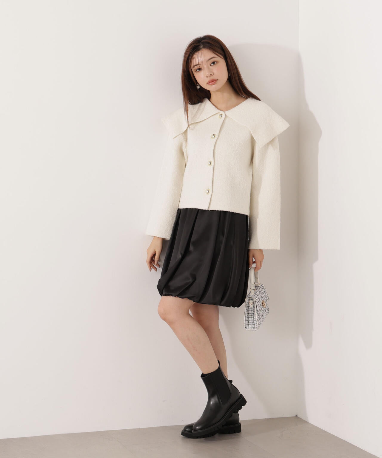 青島心さん着用】＜ウォッシャブル＞バルーンミニスカート