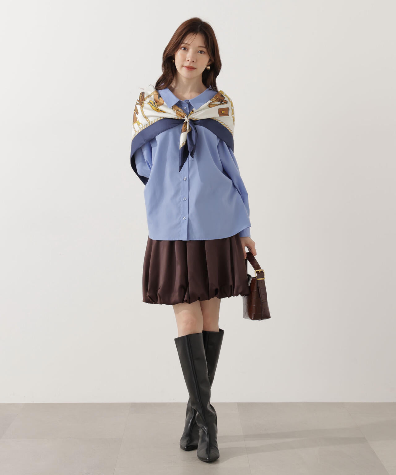 【青島心さん着用】＜ウォッシャブル＞バルーンミニスカート