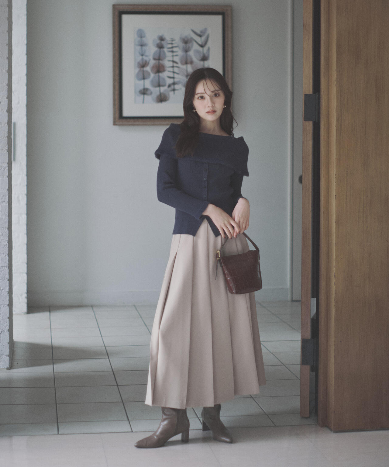 【青島心さん着用】プリーテッドスカート