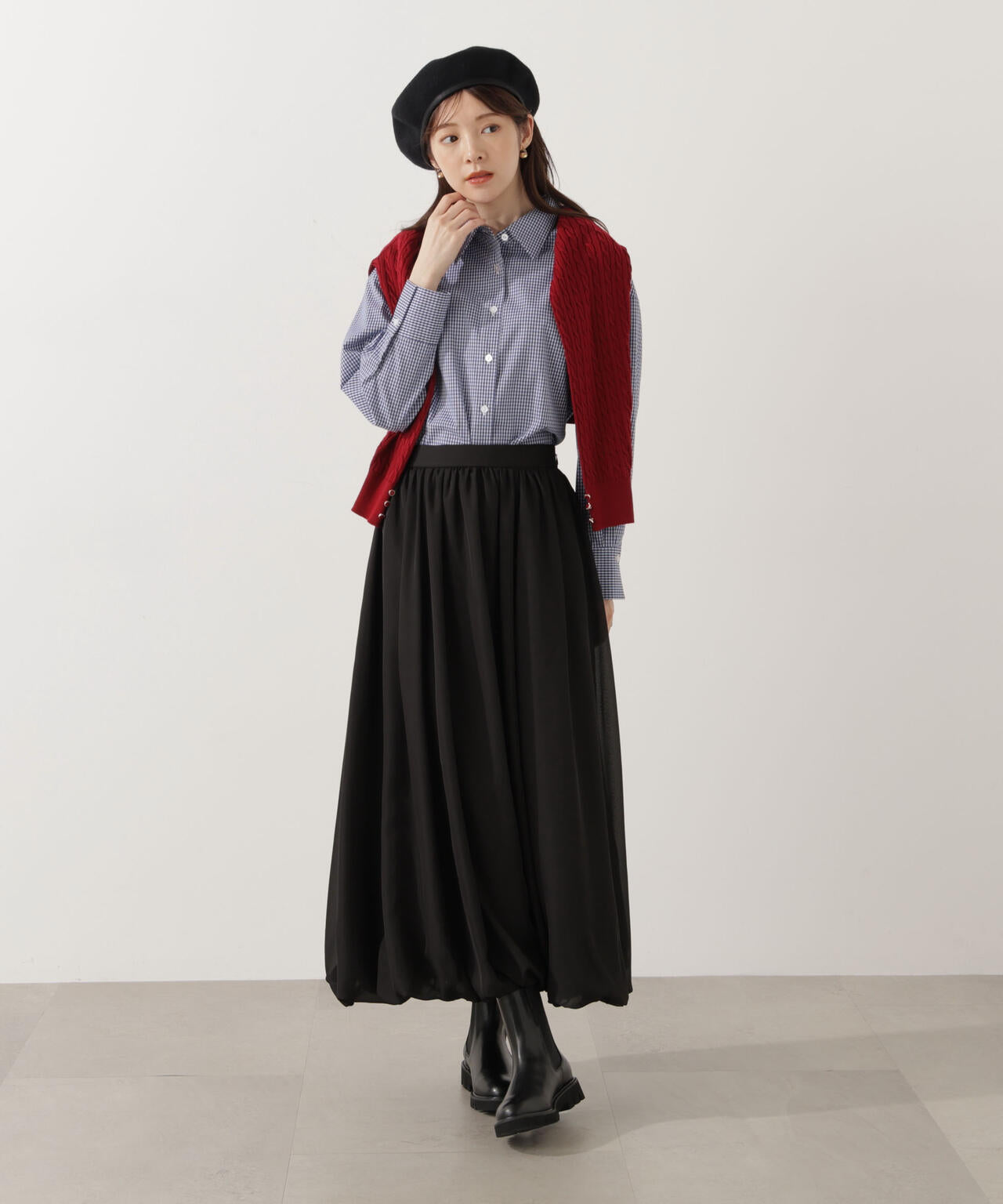 ＜ウォッシャブル＞バルーンスカート