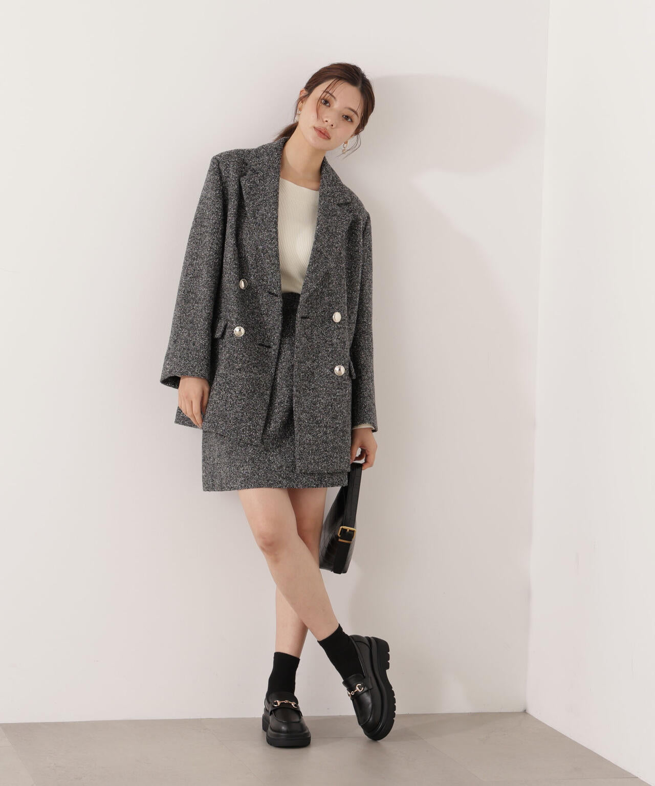 【青島心さん着用】ツイードミニスカート