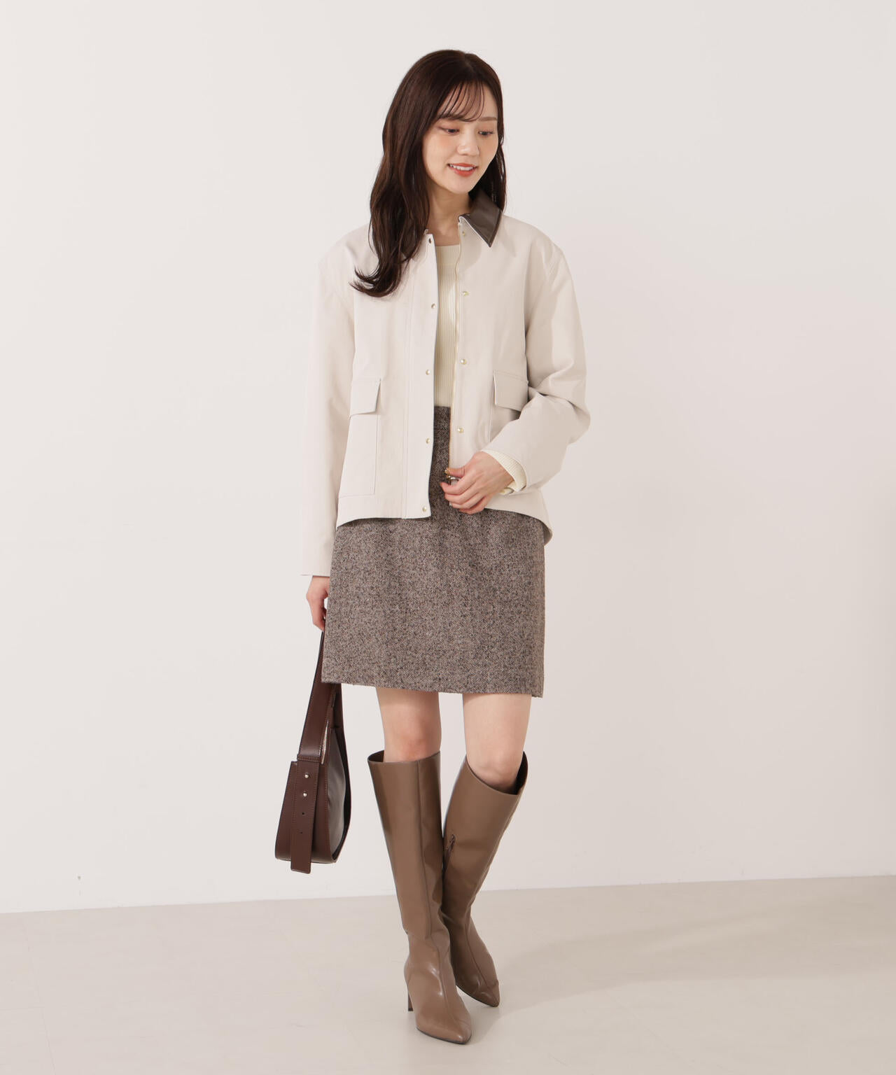 【青島心さん着用】ツイードミニスカート
