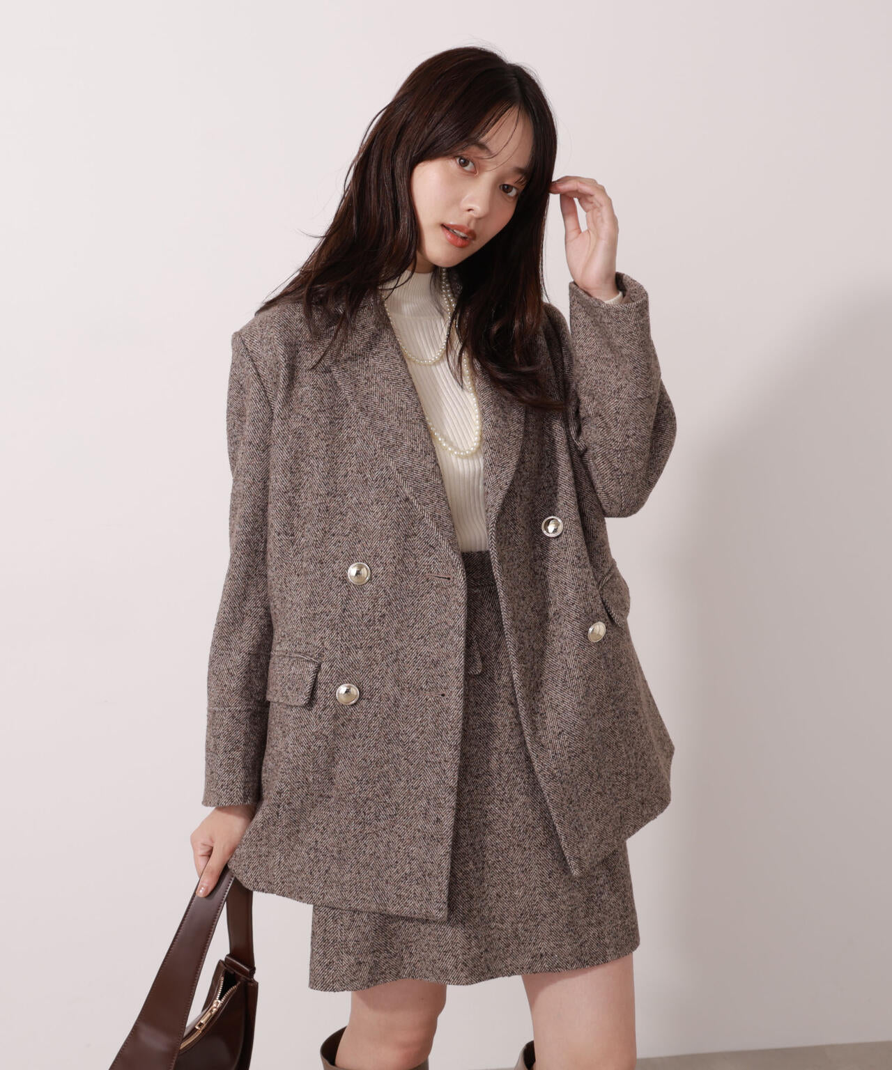 【青島心さん着用】ツイードミニスカート