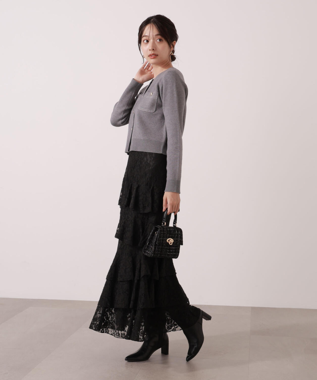 お値下げ‼️ ISSEY MIYAKE レースアップスカート ランダムティアードレーススカート | PROPORTION BODY DRESSING