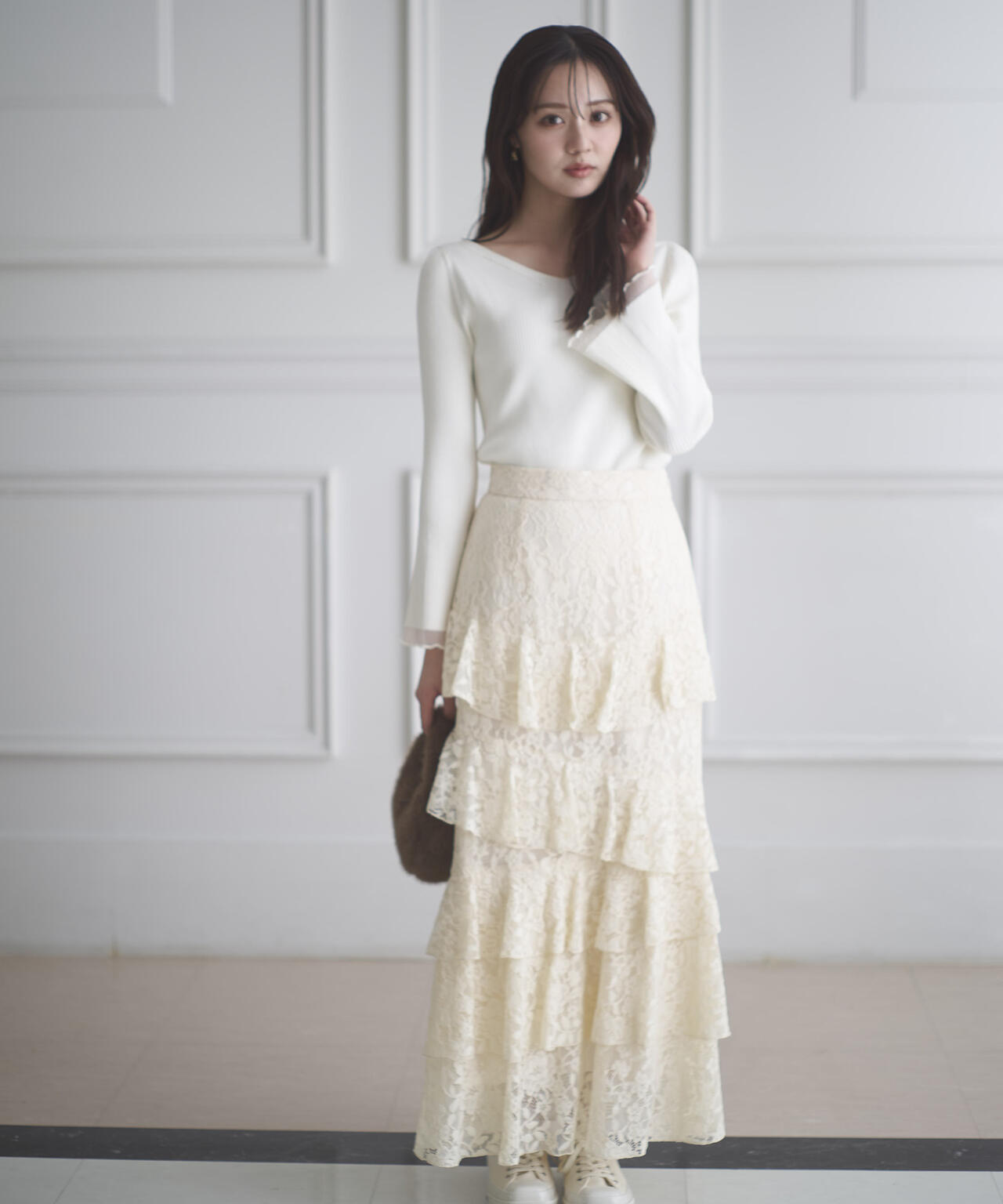 プロポーション ボディドレッシング（PROPORTION BODY DRESSING）/ランダムティアードレーススカート ランダムティアードレーススカート | PROPORTION BODY DRESSING