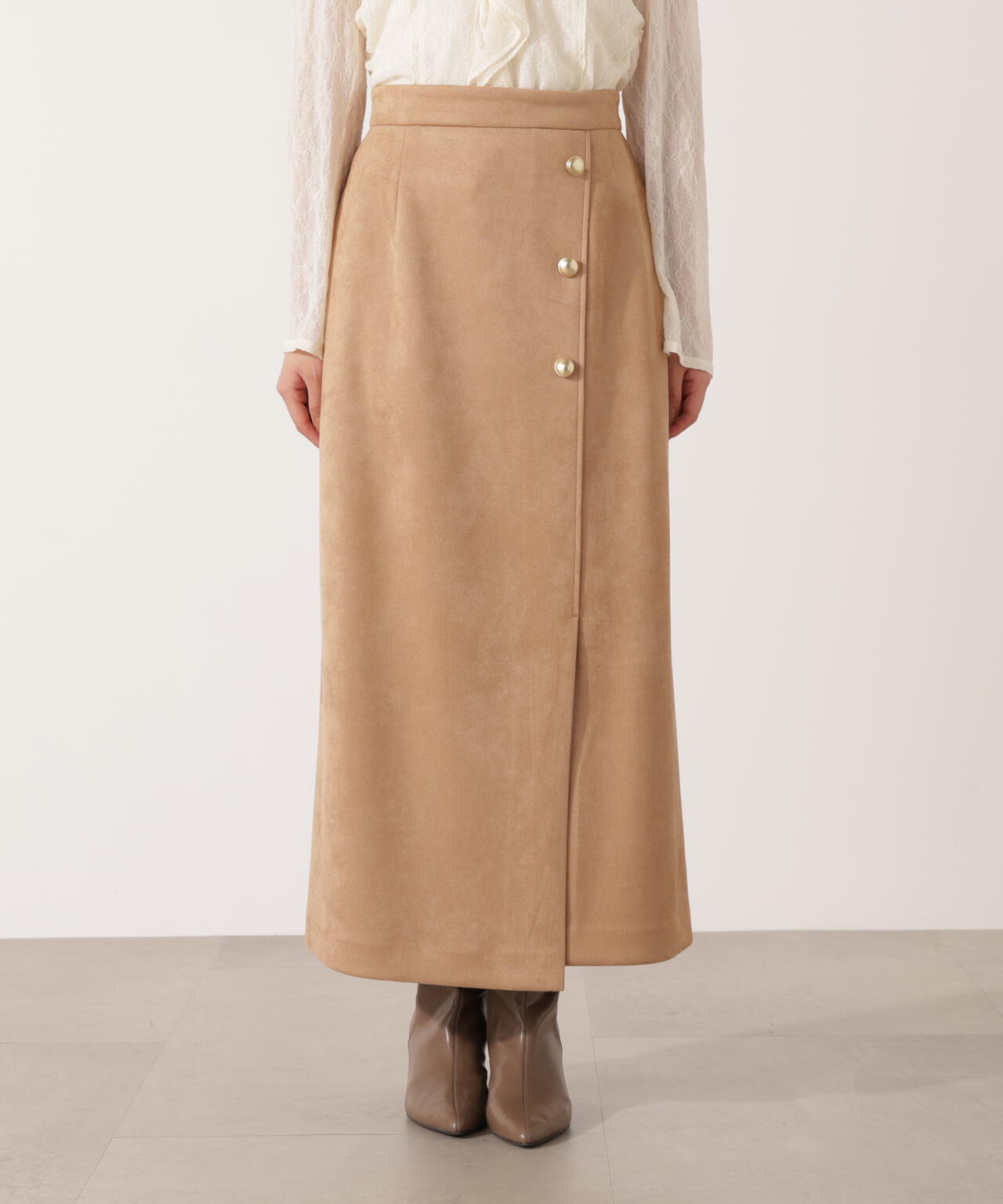 フェイクスエード調ナロースカート
