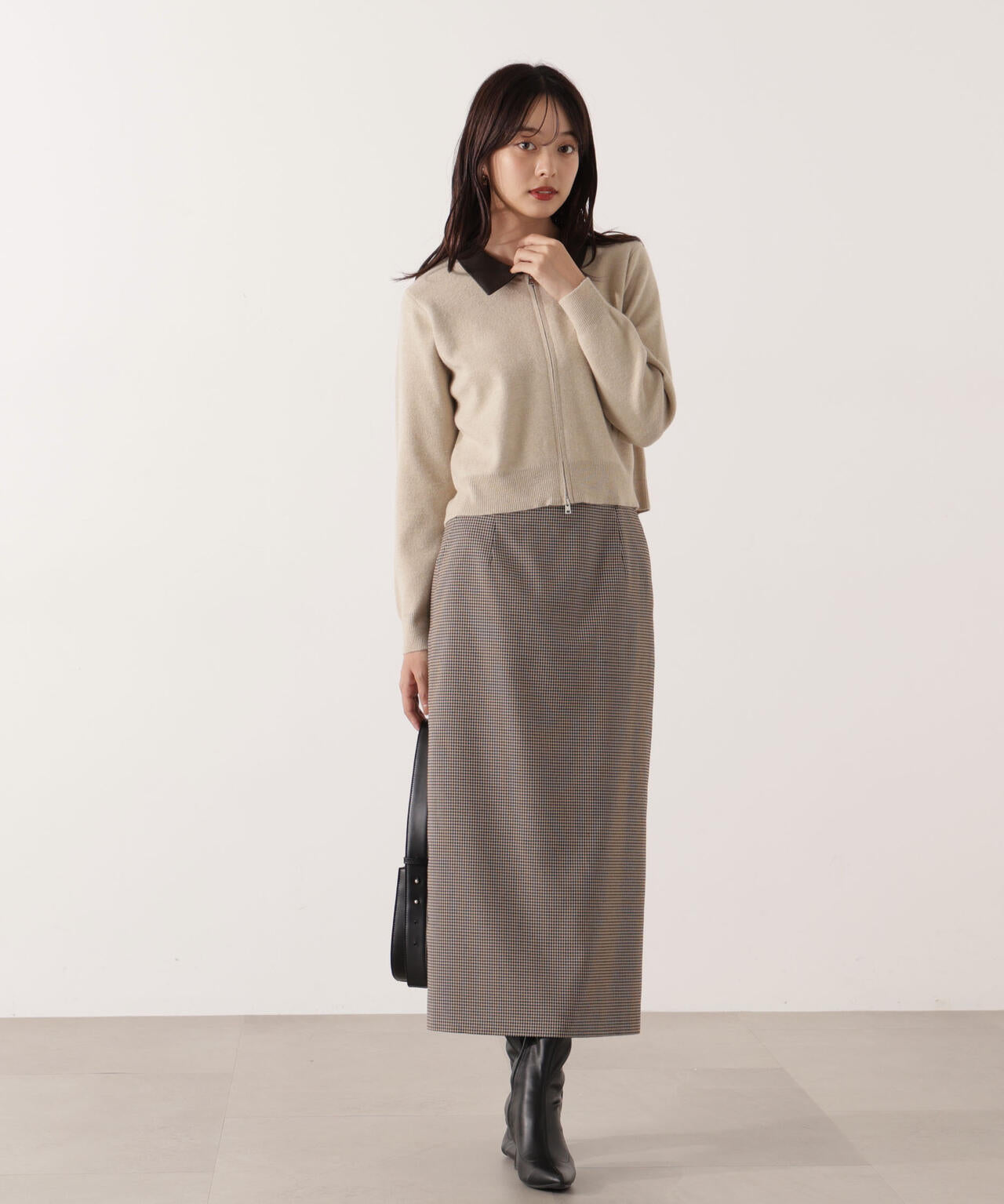 【加藤栞さん着用】ギンガムナロータイトスカート