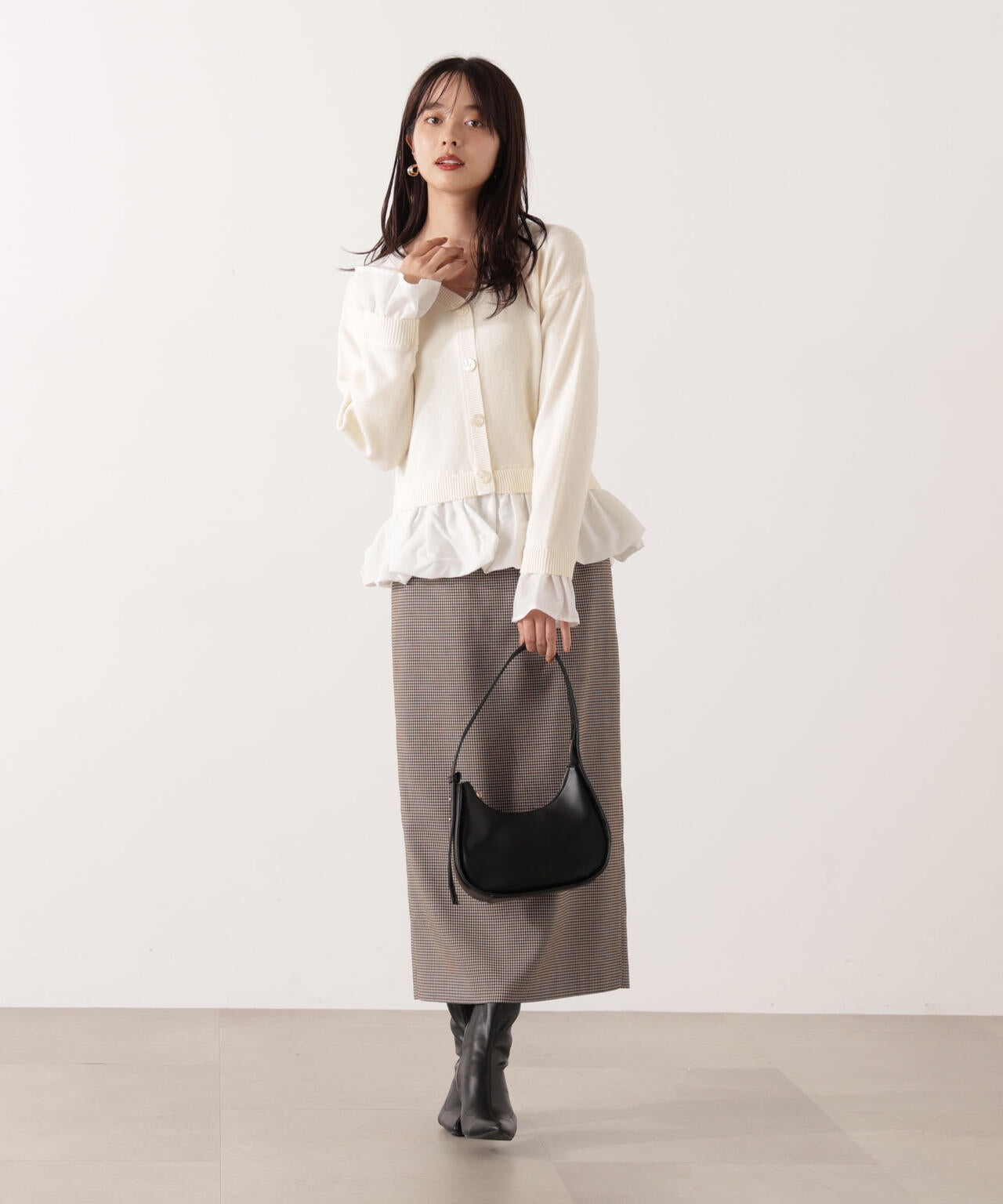 プロポーション ボディドレッシング（PROPORTION BODY DRESSING）/ギンガムナロータイトスカート 25AW 加藤栞さん着用】ギンガムナロータイトスカート | PROPORTION BODY