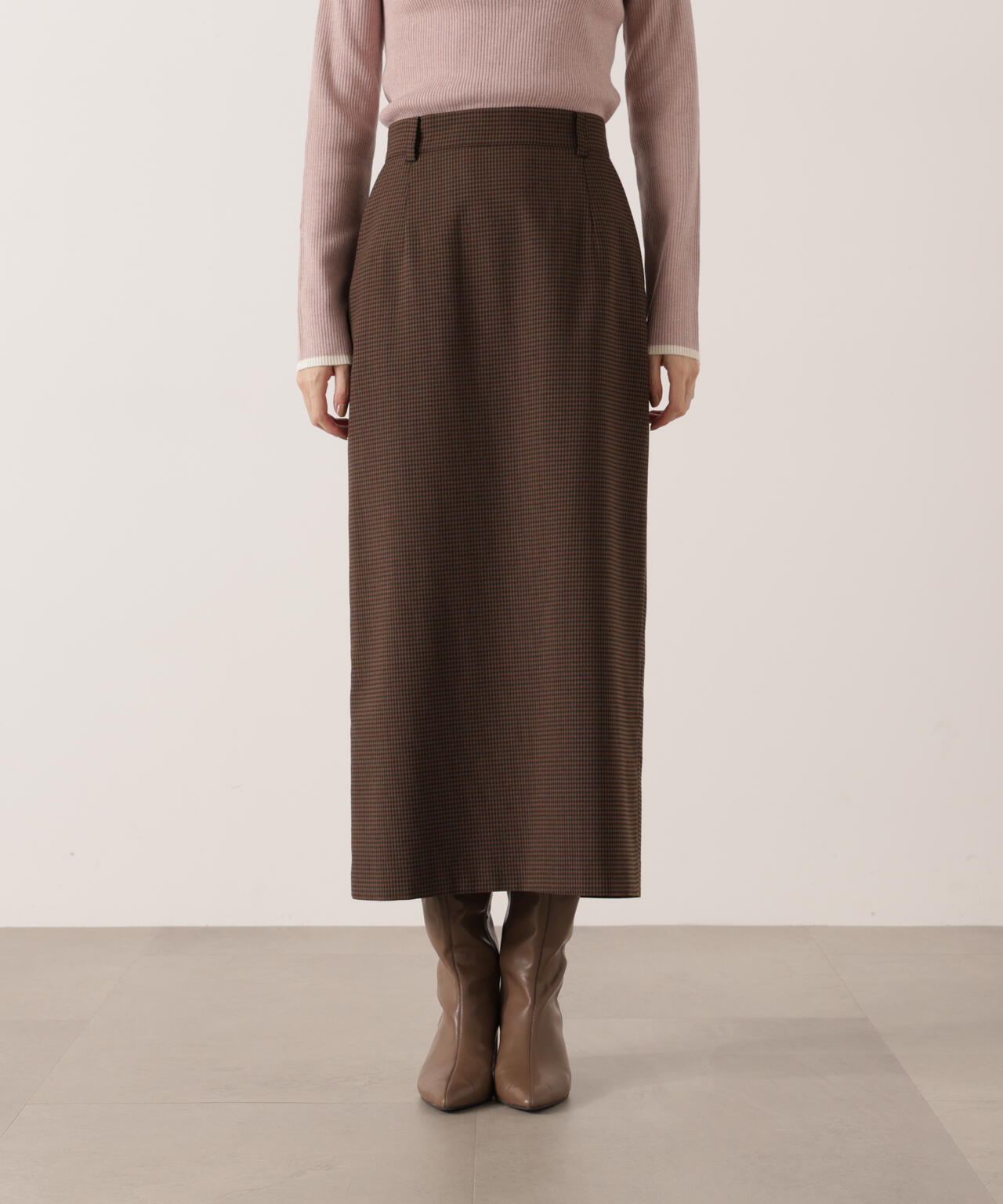 【加藤栞さん着用】ギンガムナロータイトスカート