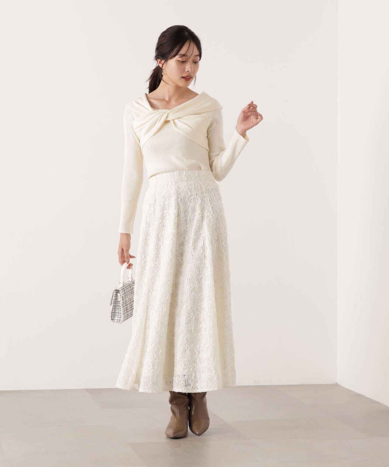 立体レースフレアスカート | PROPORTION BODY DRESSING