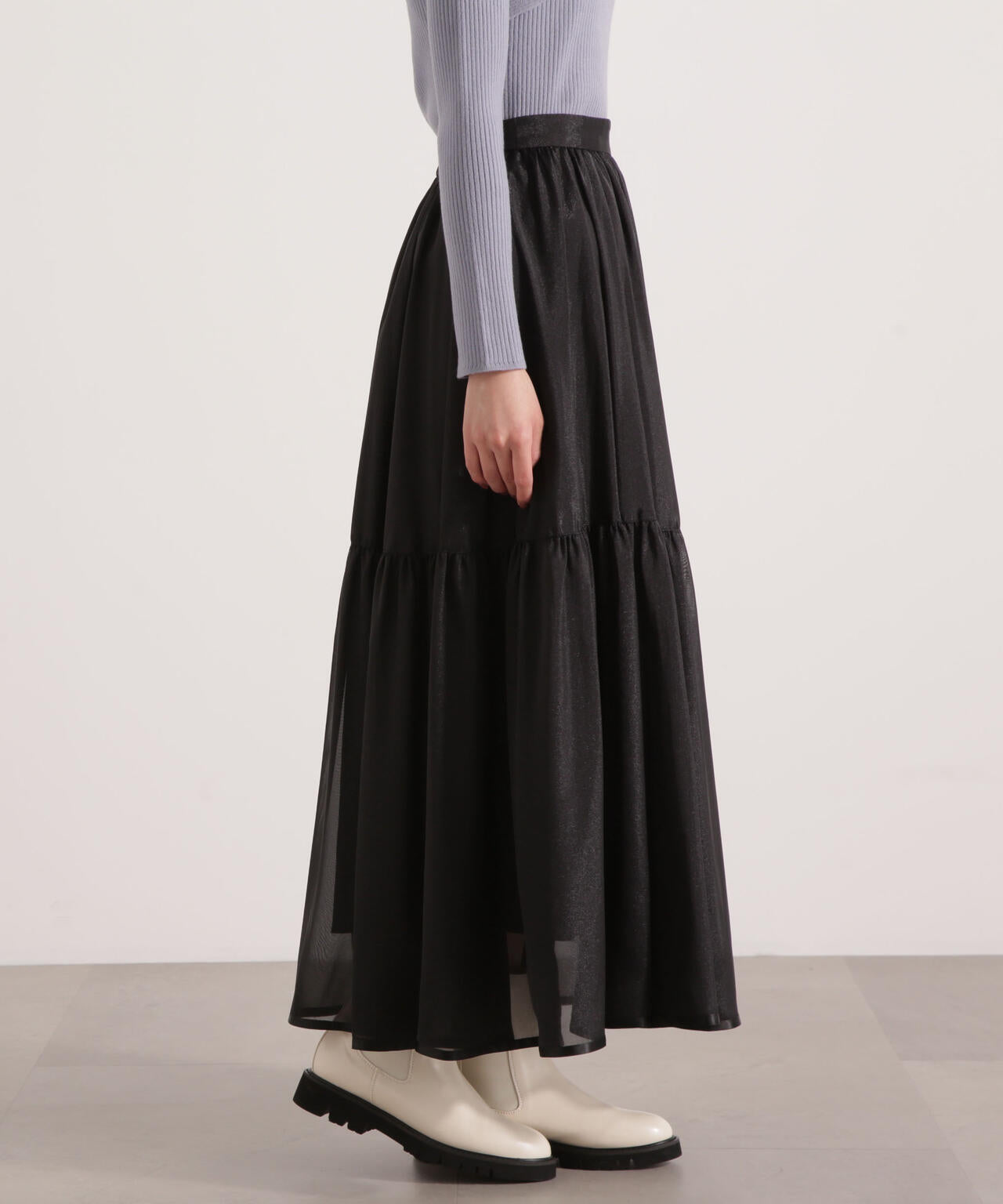 【加藤栞さん着用】シアーティアードスカート
