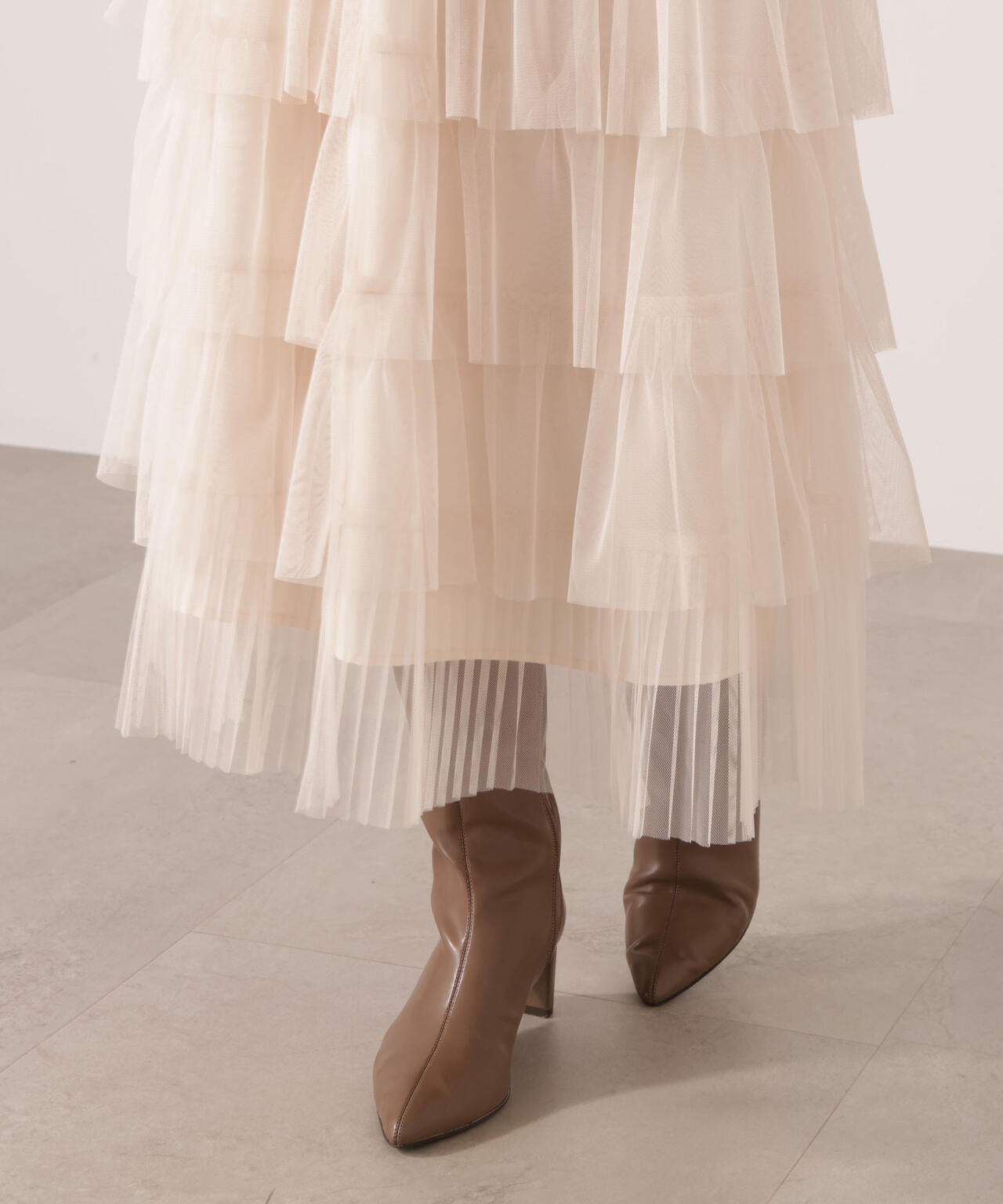 【加藤栞さん着用】部分プリーツティアードスカート