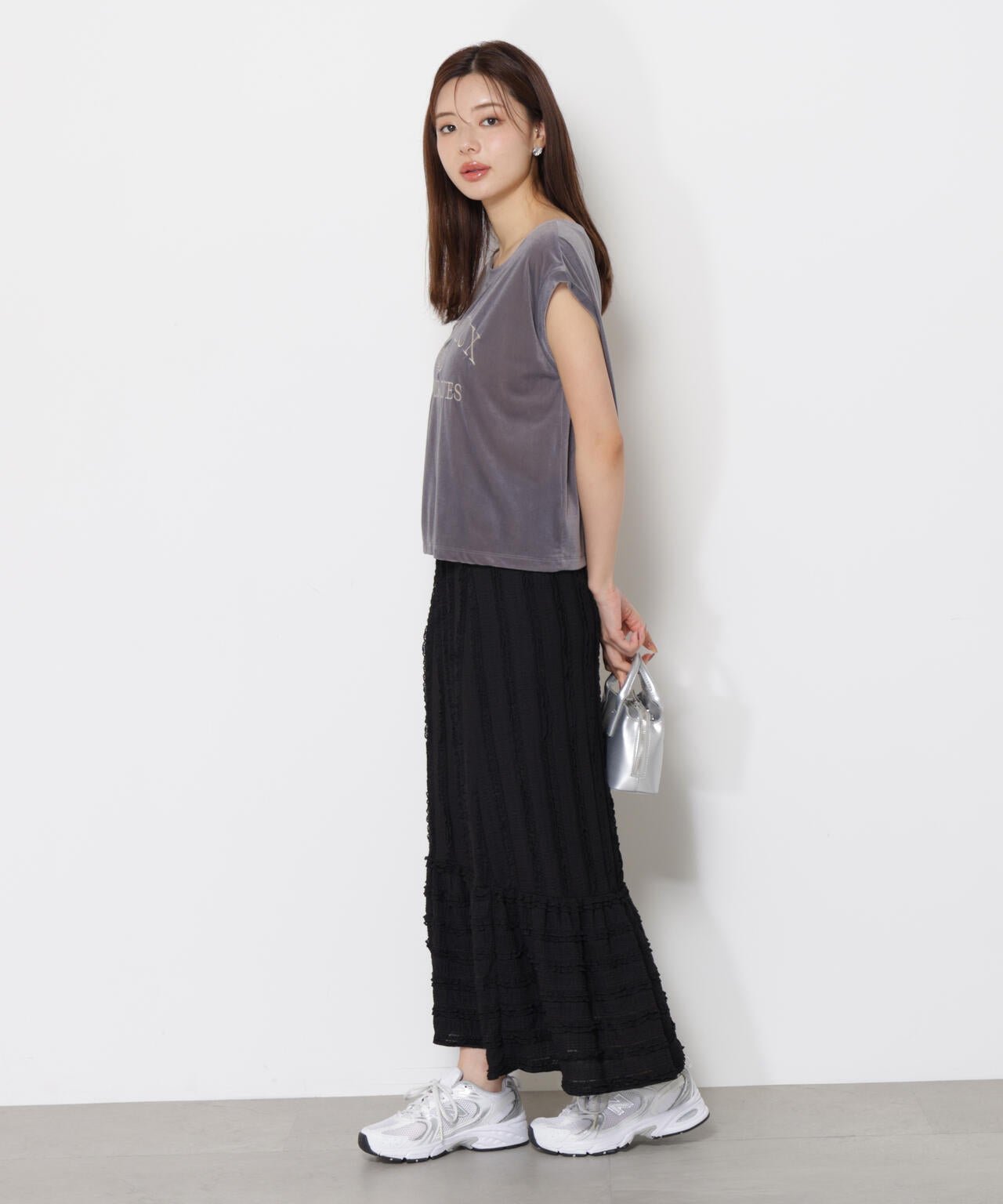 カットレース切り替えスカート