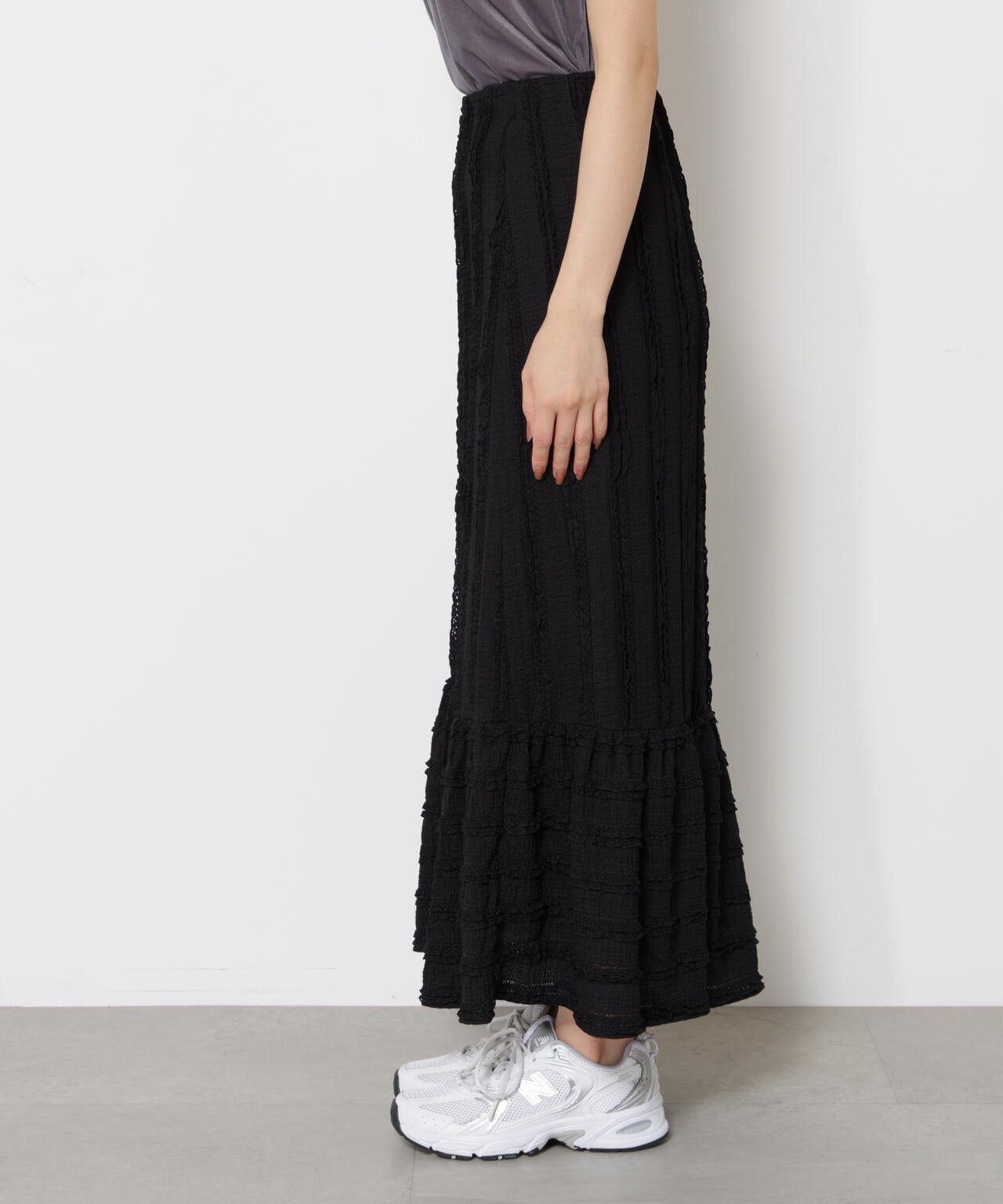 カットレース切り替えスカート