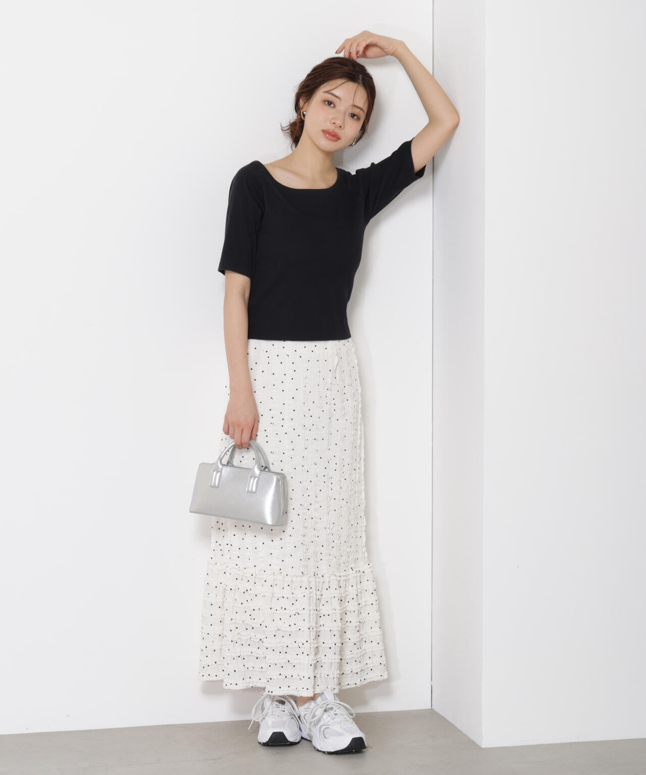 カットレース切り替えスカート