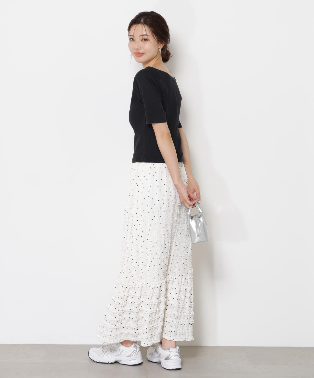 カットレース切り替えスカート