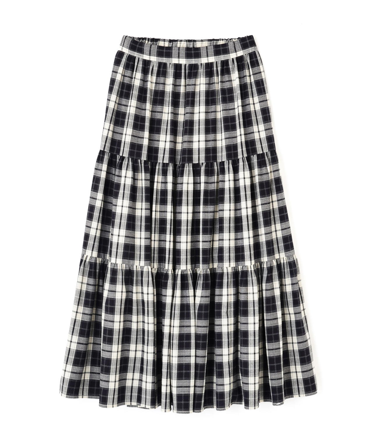 チェック柄ティアードスカート