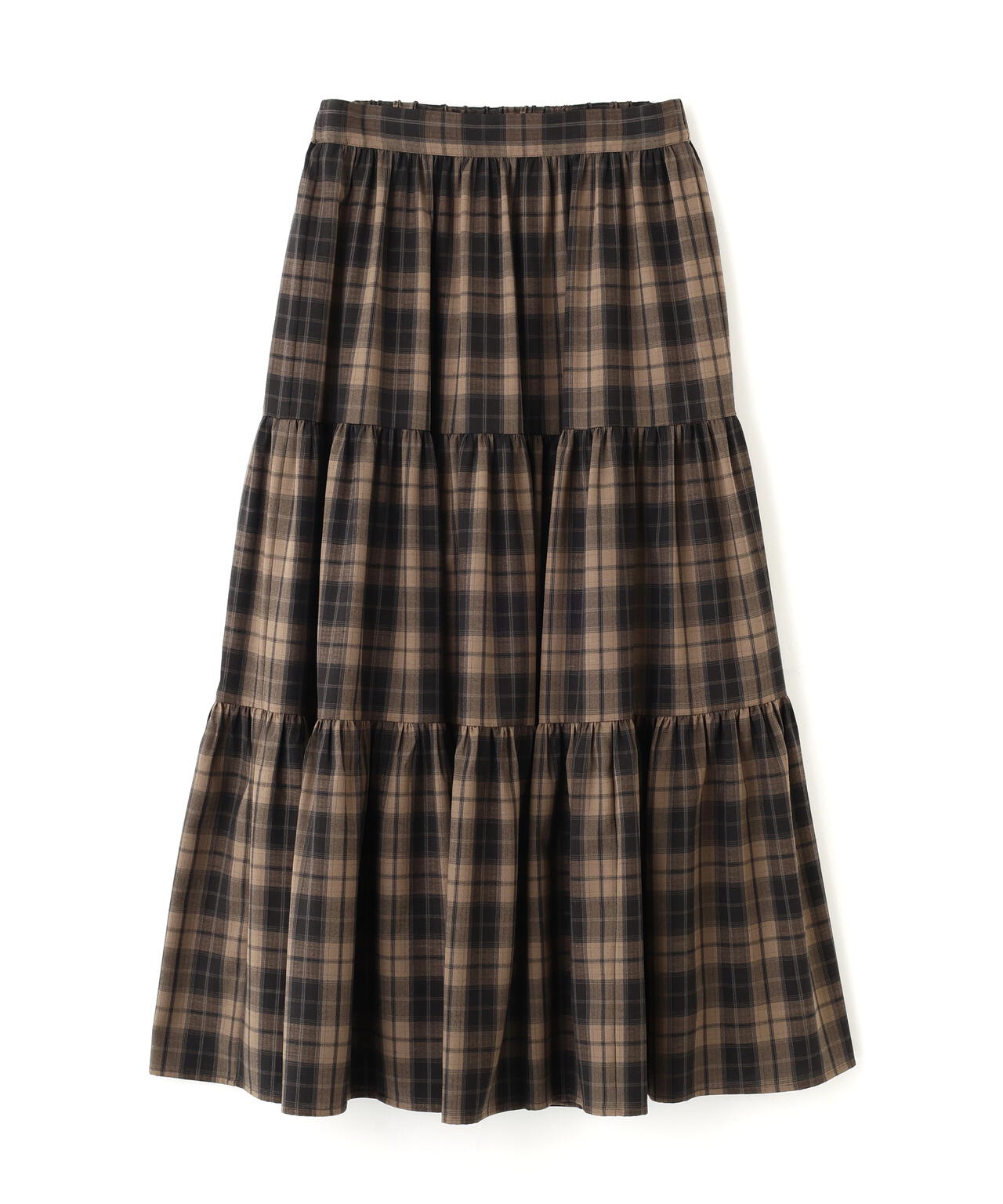 チェック柄ティアードスカート