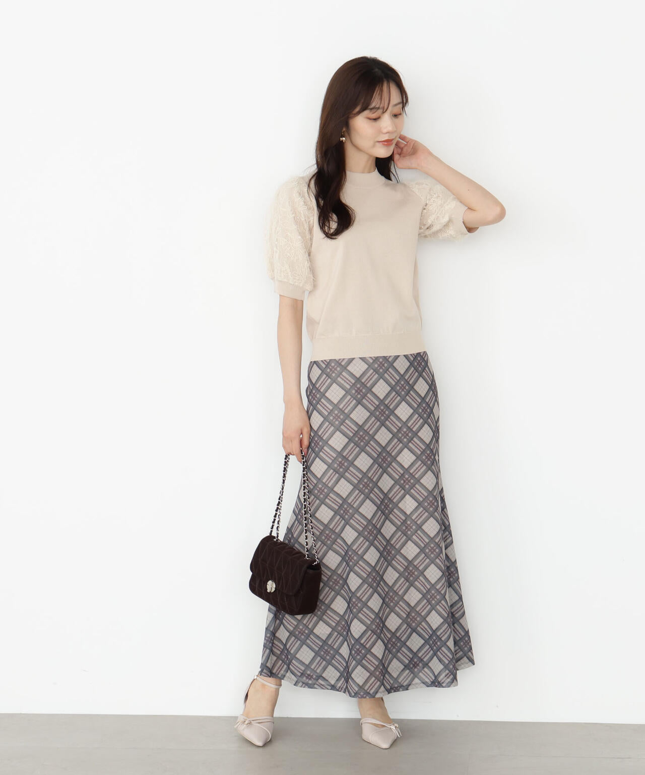 【松川星さん着用】チェックナロースカート